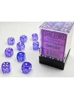 Chessex ***Dice 12mm 27807 36pc Borealis Purple/White