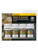 Vallejo VAL73192 Pigment Stone & Cement Set (4x35ml)