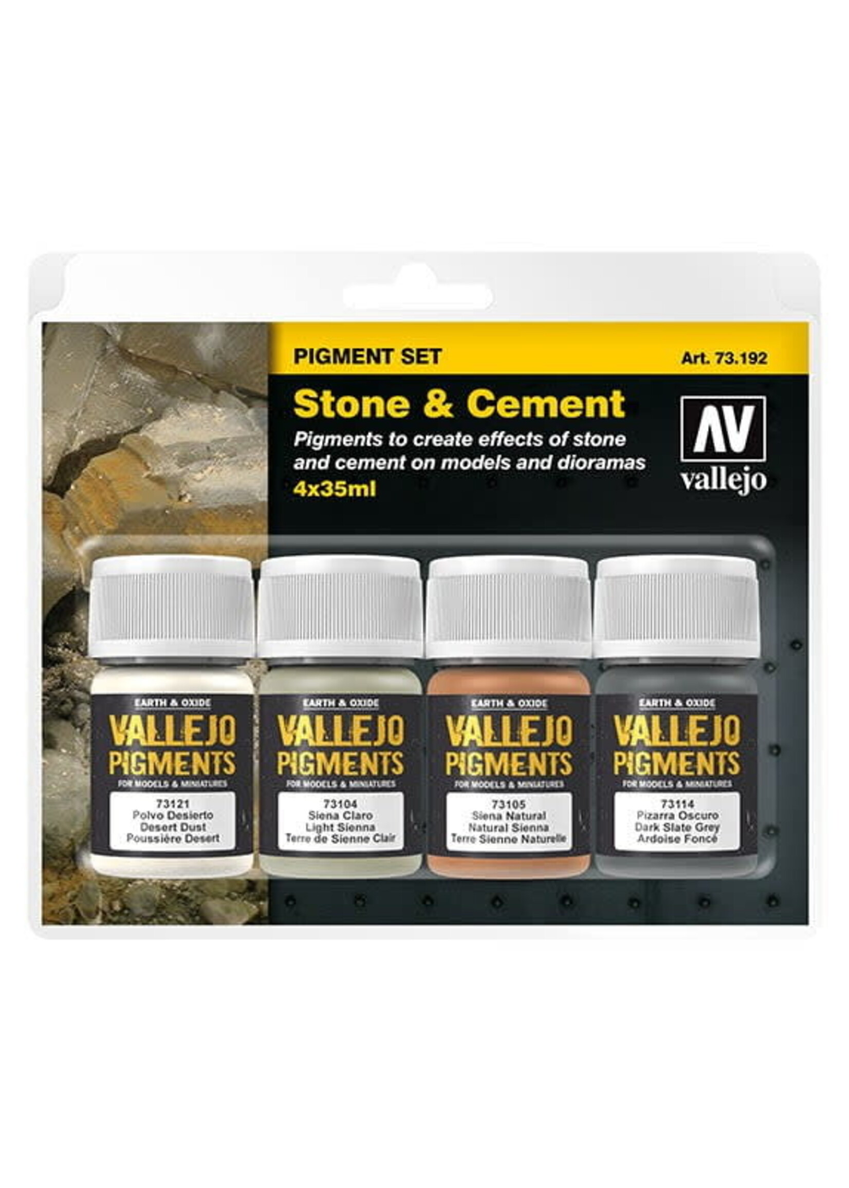 Vallejo VAL73192 Pigment Stone & Cement Set (4x35ml)
