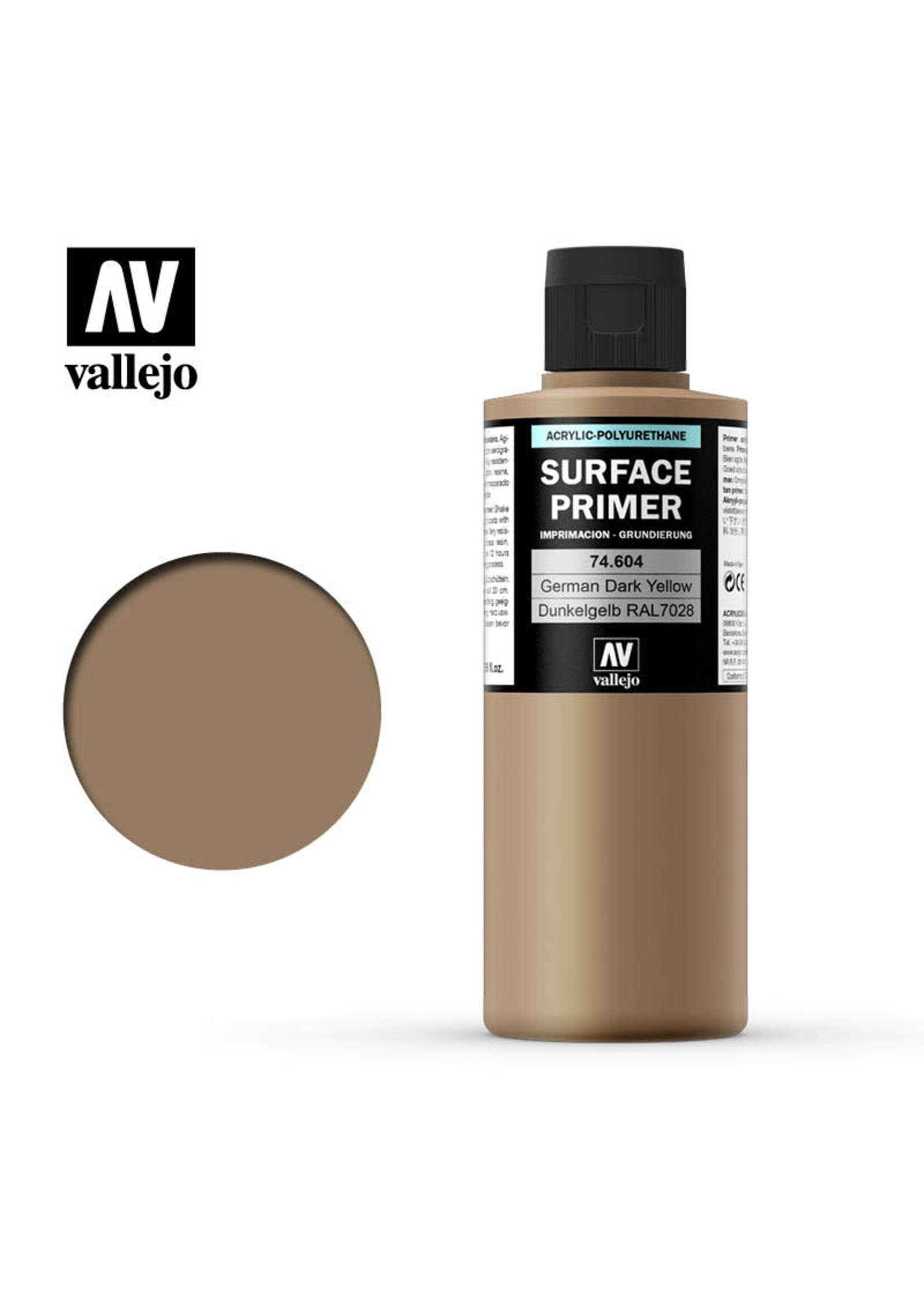 Vallejo VAL74604 Primer German Dark Yellow (200ML)