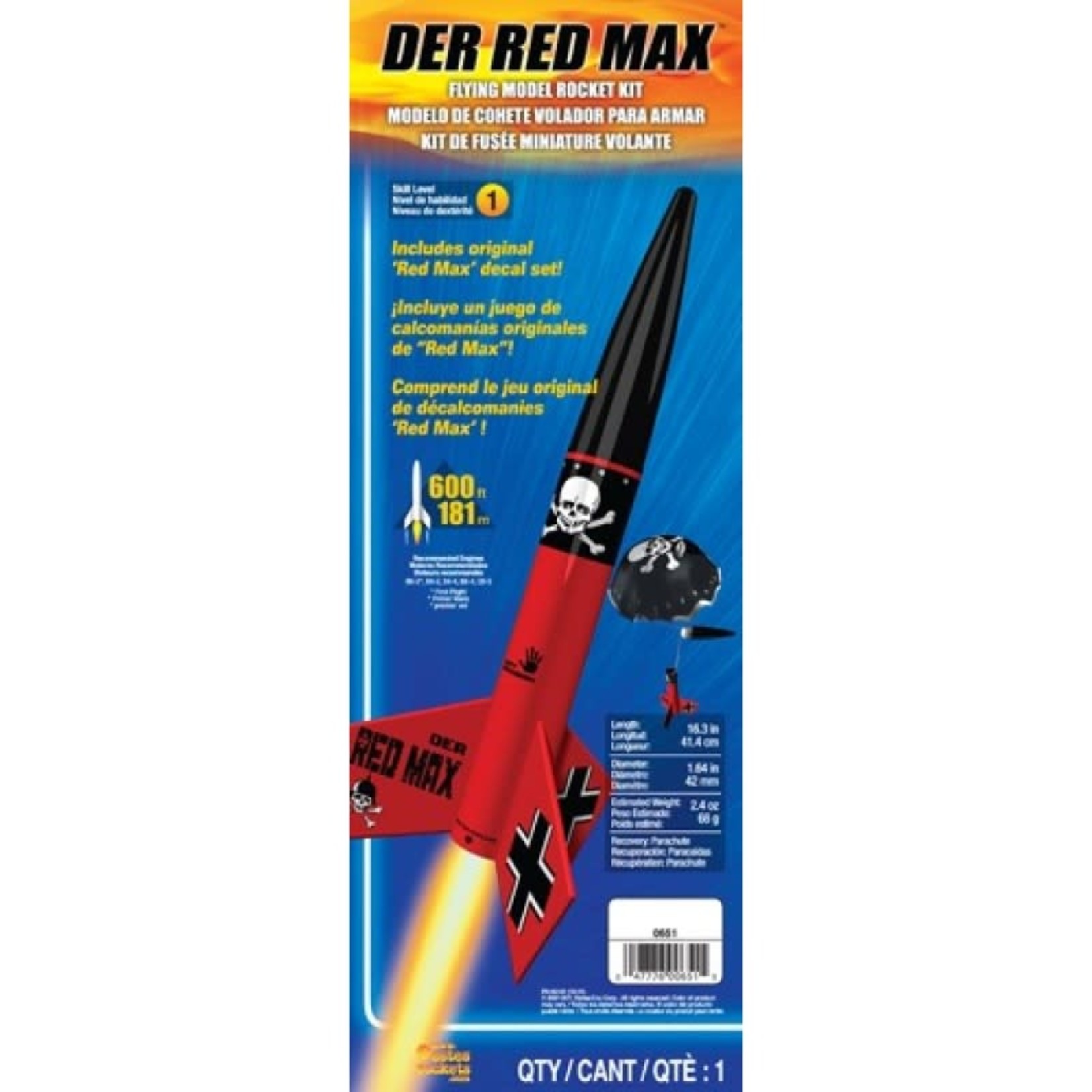 Estes EST651 Der Red Max Rocket