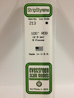 Evergreen Scale Models EVE213 Styrene Rod .100 in (5pc)