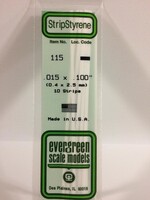 Evergreen Scale Models EVE115 Styrene .015x.100 Strip (10pc)