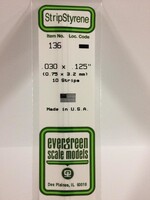 Evergreen Scale Models EVE136 Styrene .030x.125 Strip (10pc)