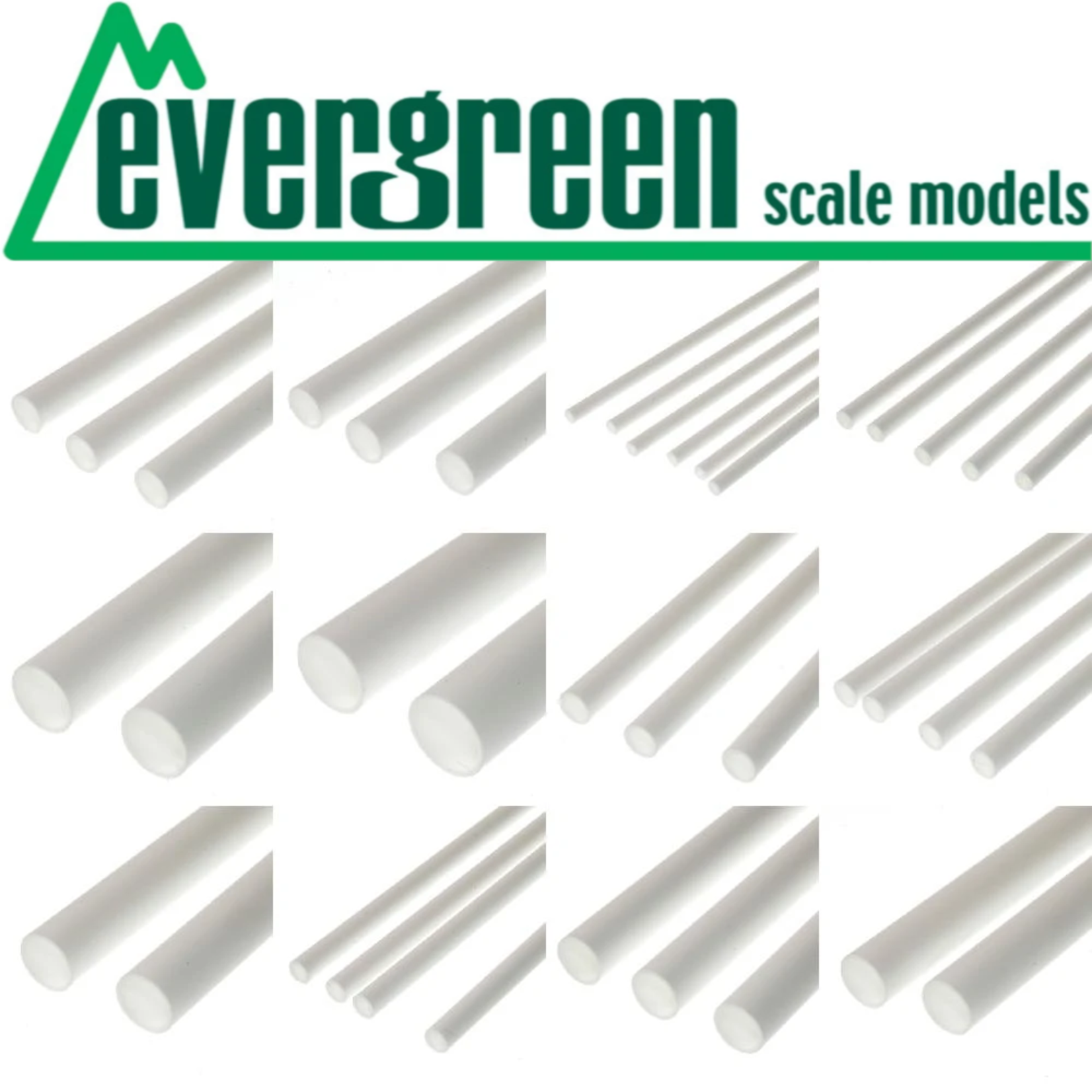 Evergreen Scale Models EVE244 Styrene .125 in Half-Round (3pc)