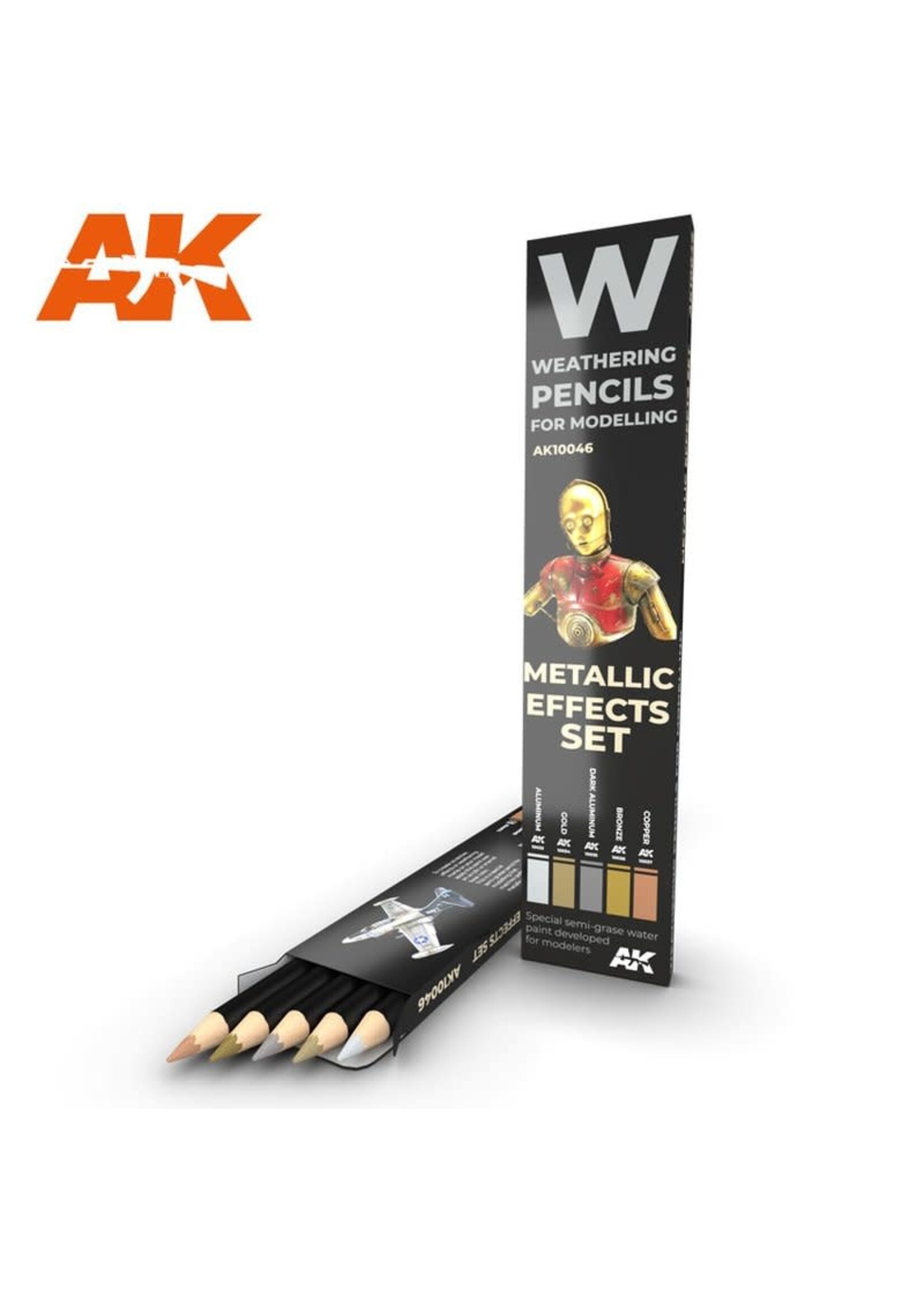 AK Interactive AK-10046 Watercolor Pencil Metallics (5 Pack)