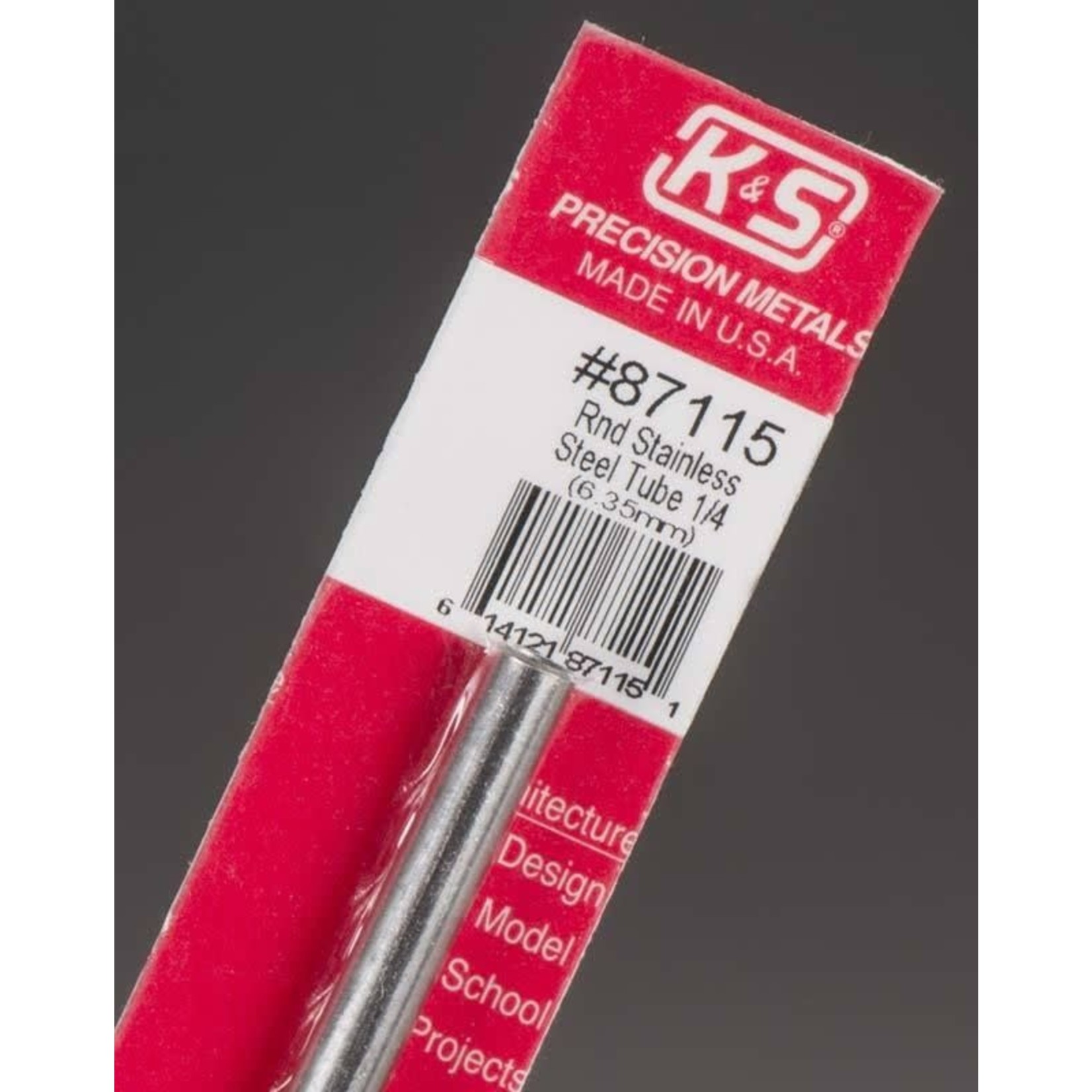 K&S Metals KSE87115 1/4" Round Stainless Steel Tube