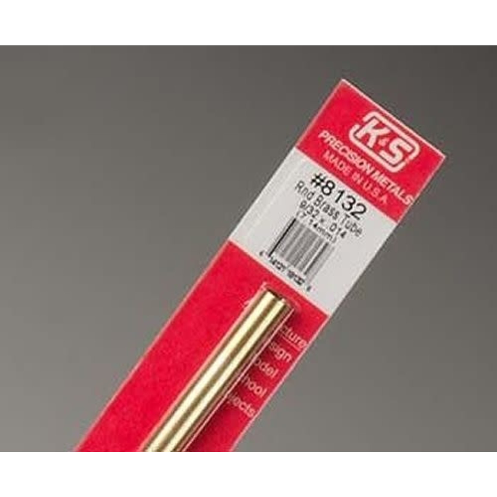 K&S Metals KSE8132 9/32'' OD Round Brass Tube (1pc)