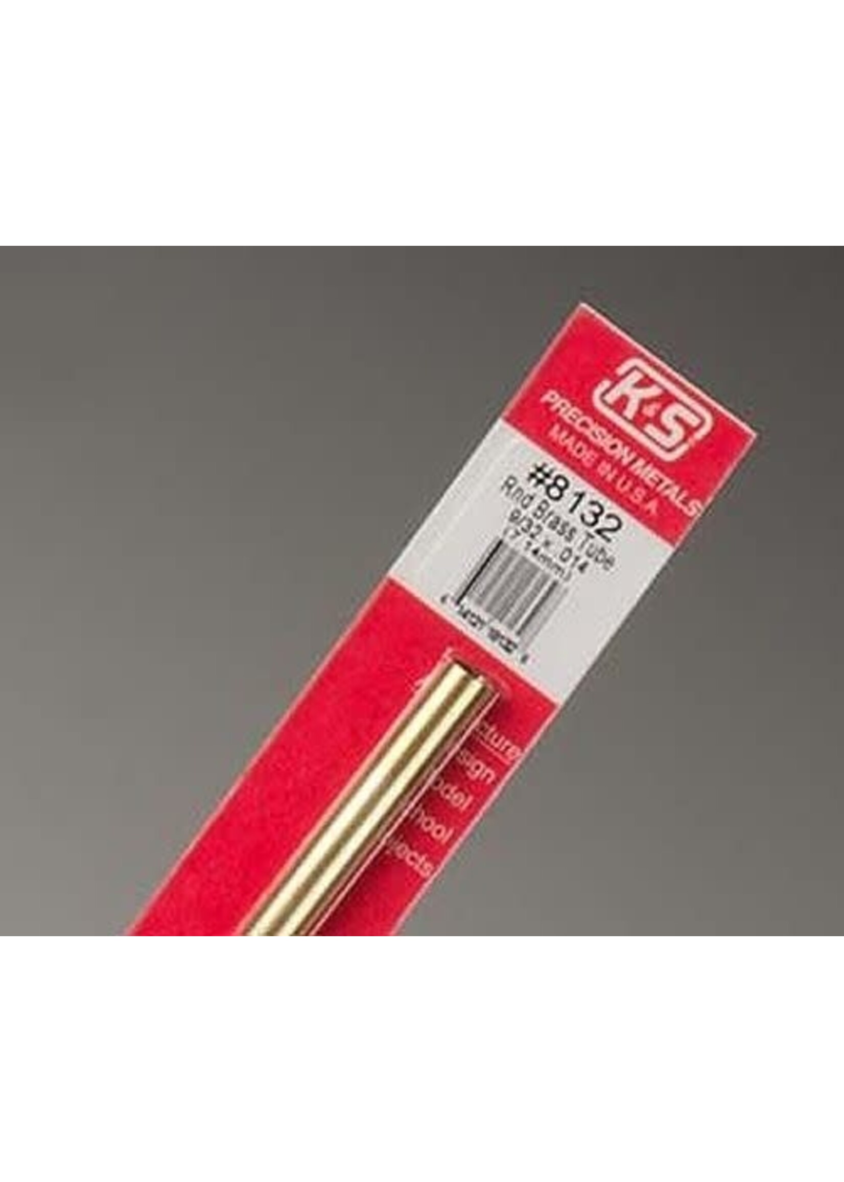 K&S Metals KSE8132 9/32'' OD Round Brass Tube (1pc)