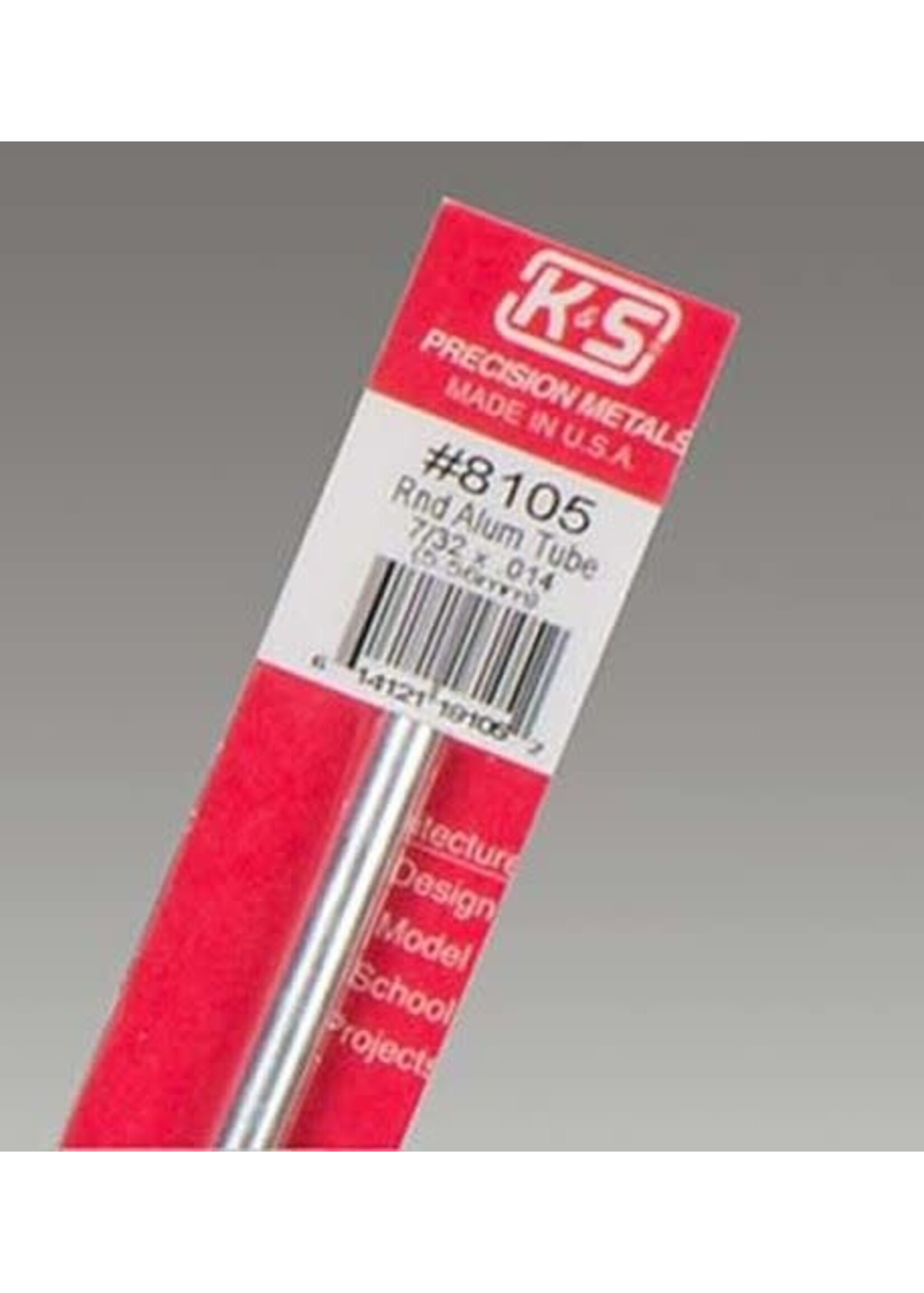 K&S Metals KSE8105 7/32'' OD Aluminum Tube (1pc)