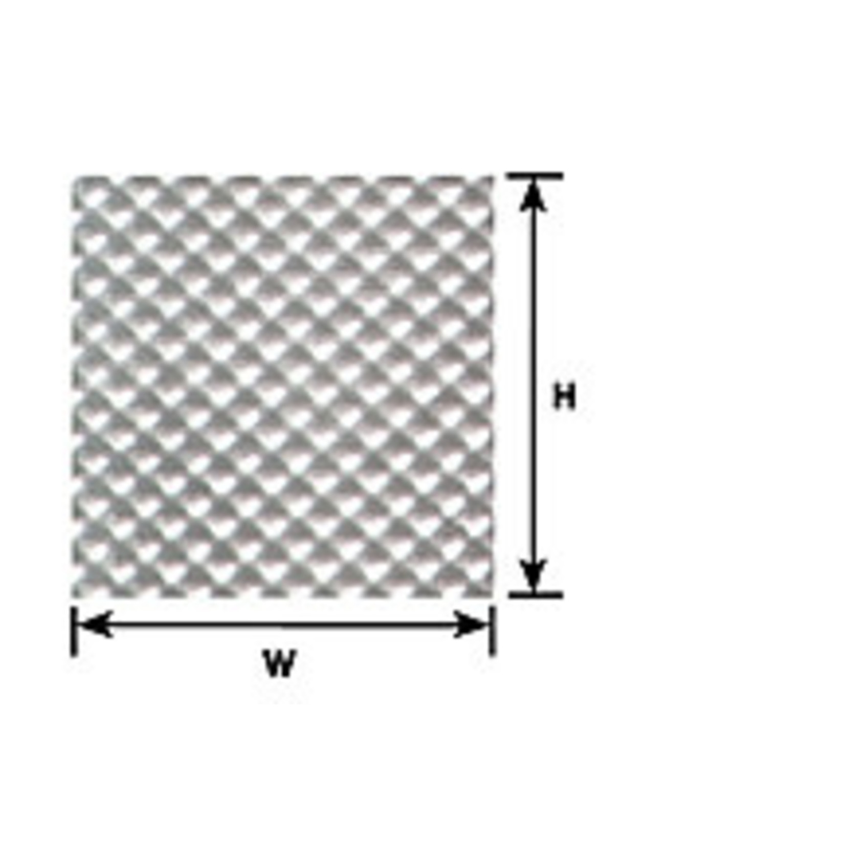 Plastruct PLA91680 Styrene HO-Scale Checker Plate Sheet