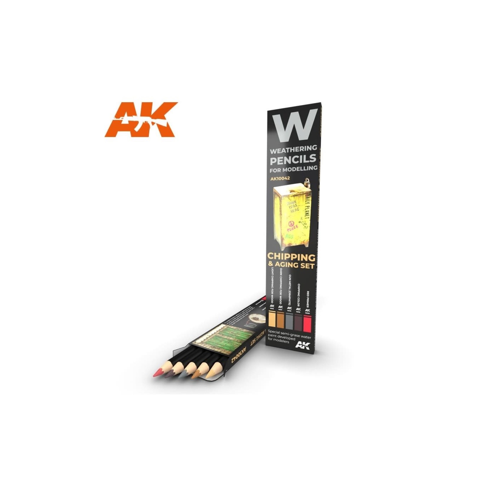 AK Interactive AK-10042 Chipping & Aging Set (5 pack)