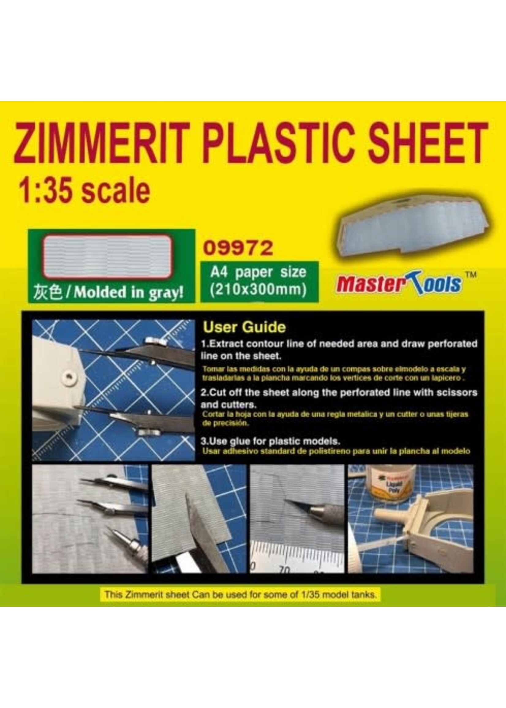 Master Tools MST9972 Zimmerit Plastic Sheet A4 Size