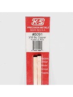 K&S Metals KSE5091 3/16 Square Copper Tube 2pk
