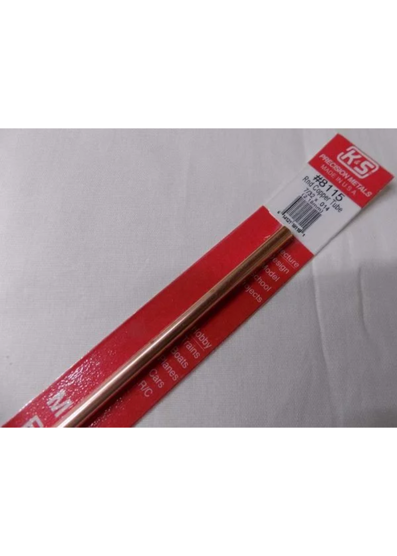 K&S Metals KSE8115 7/32" OD Wall Copper Tube