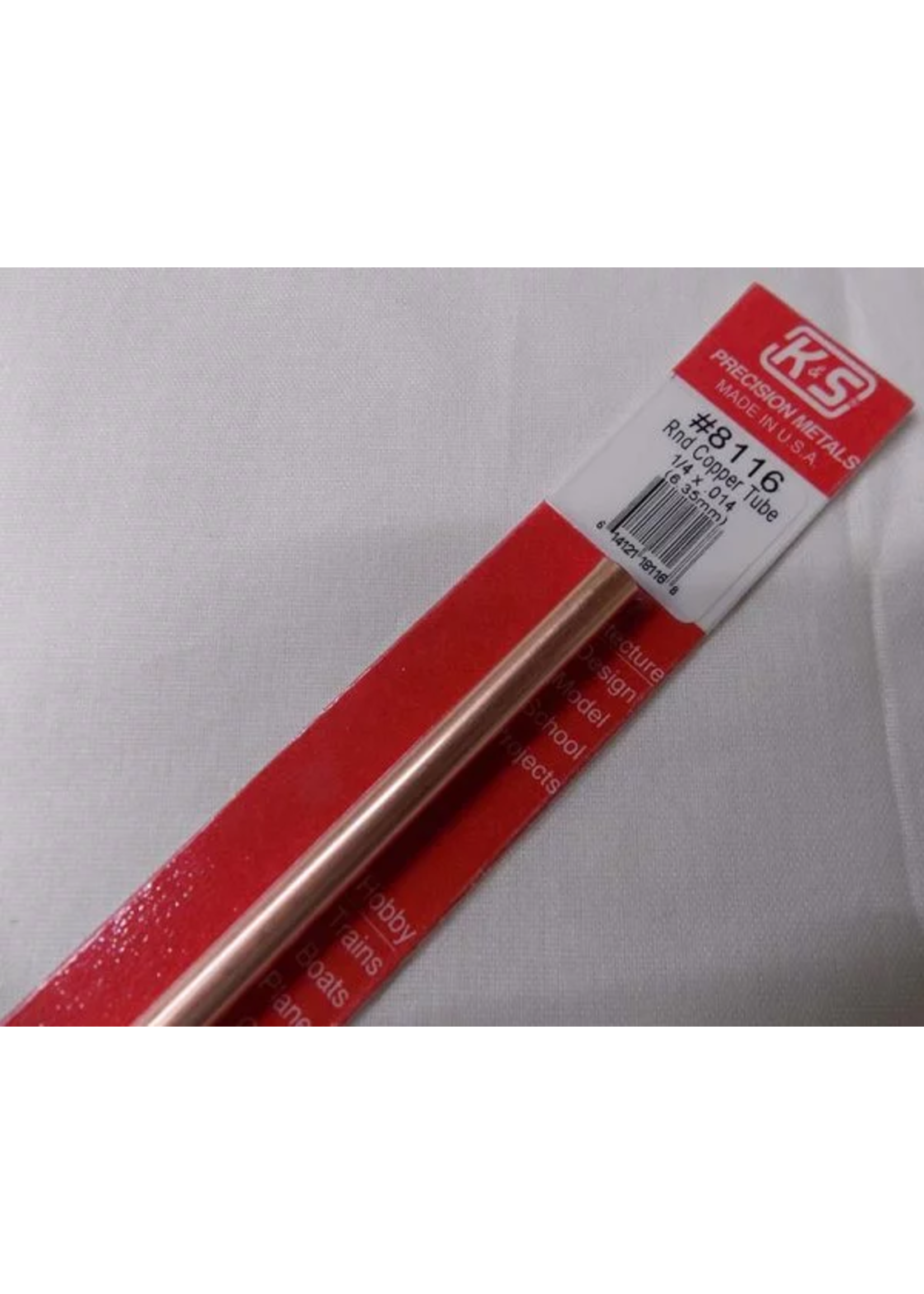 K&S Metals KSE8116 1/4" OD Wall Copper Tube