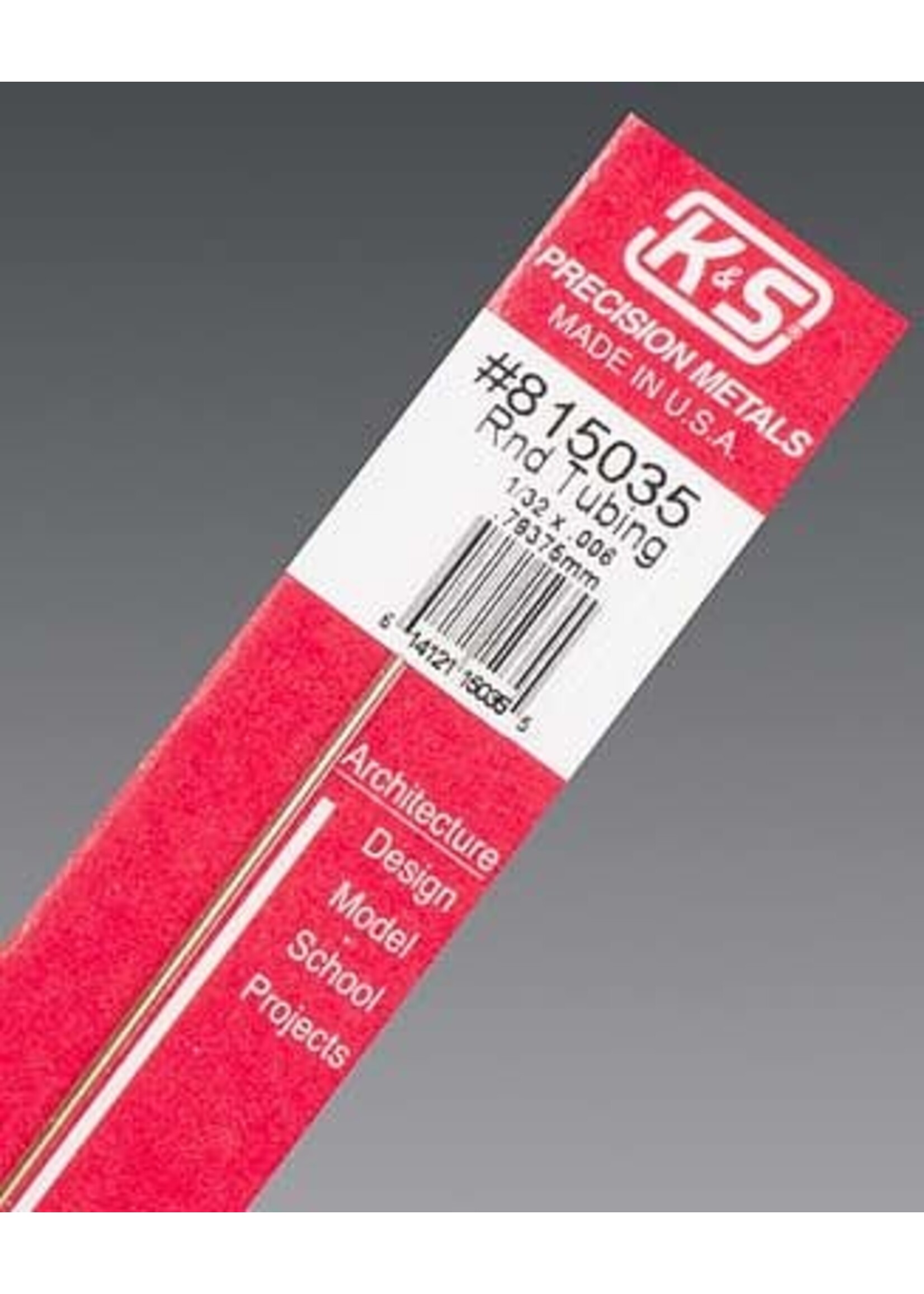 K&S Metals KSE815035 .006x1/32 Round Tube