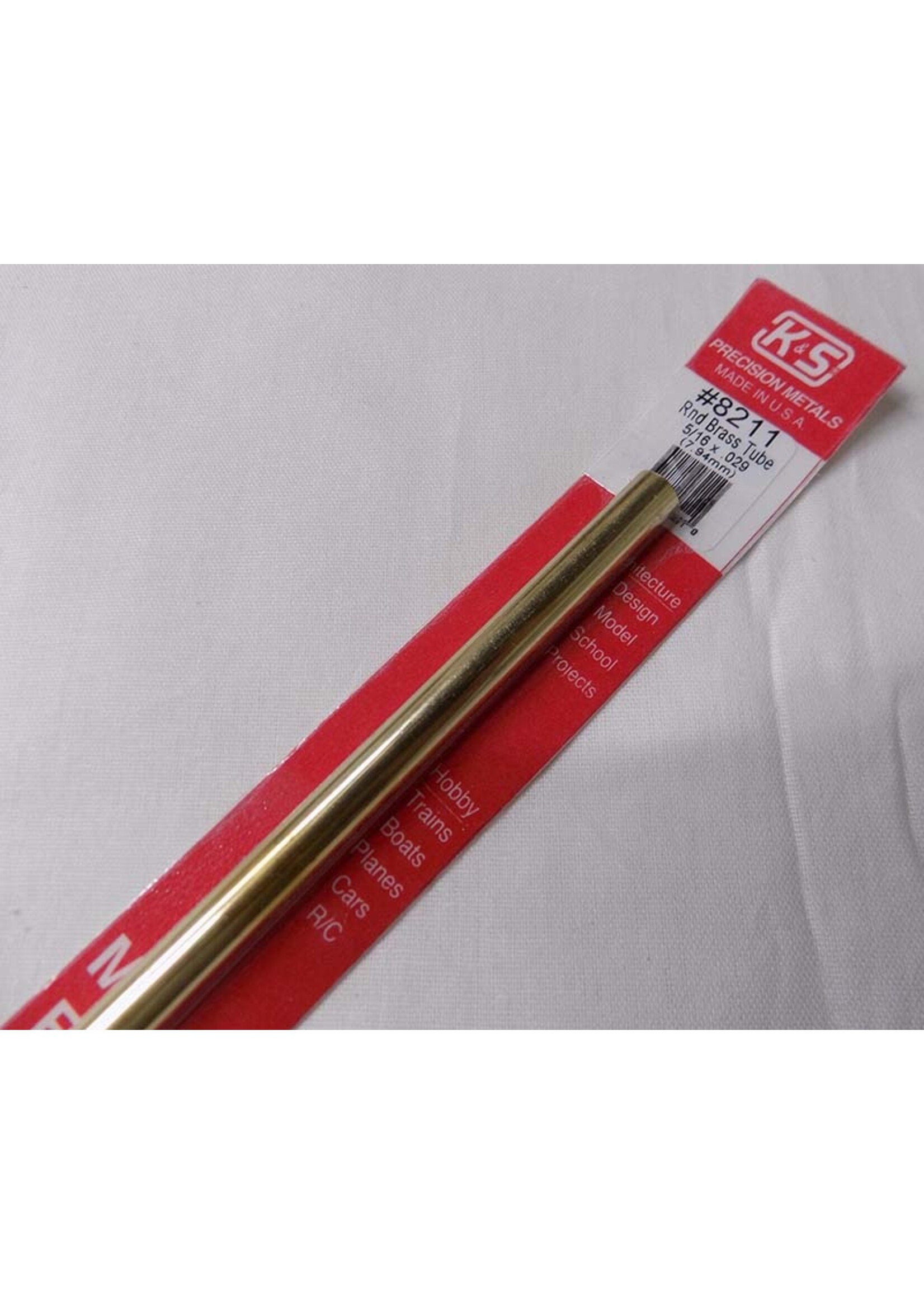 K&S Metals KSE8211 5/16" OD Wall Brass Tube