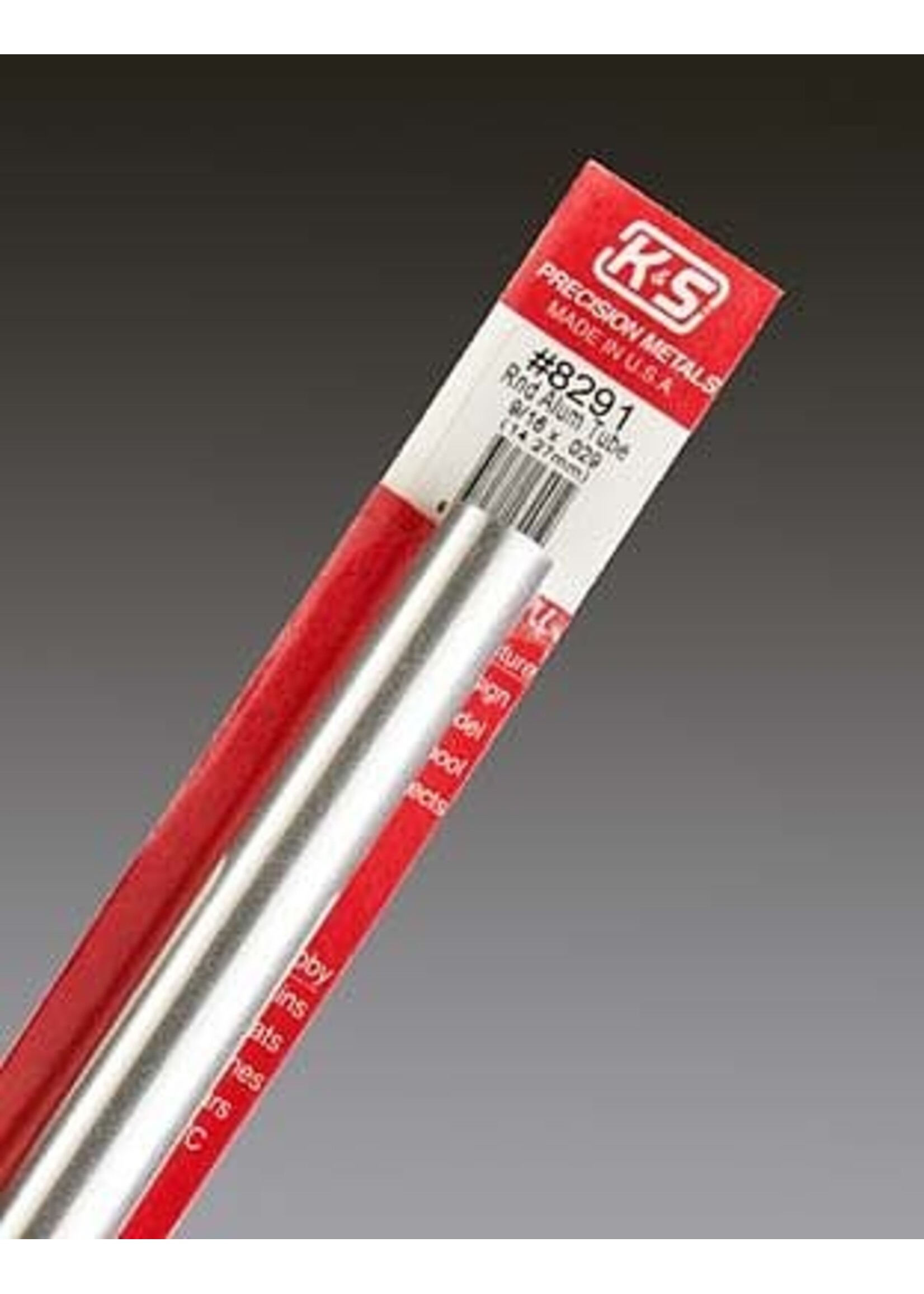 K&S Metals KSE8291 Round Aluminum Tube 9/16x.029