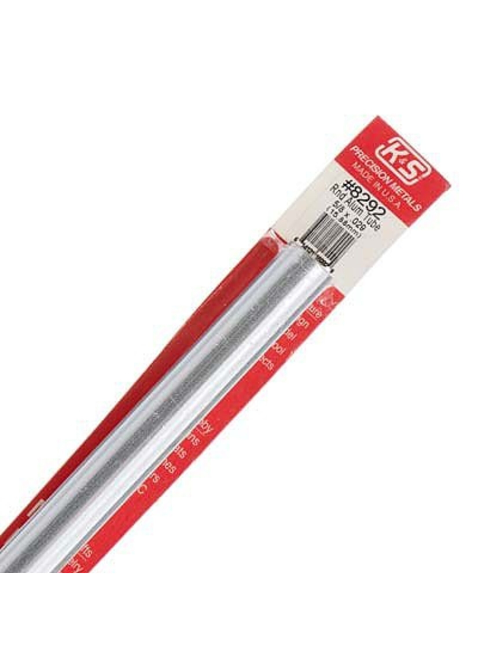K&S Metals KSE8292 .625x.029 Round Aluminum Tube (1pc)