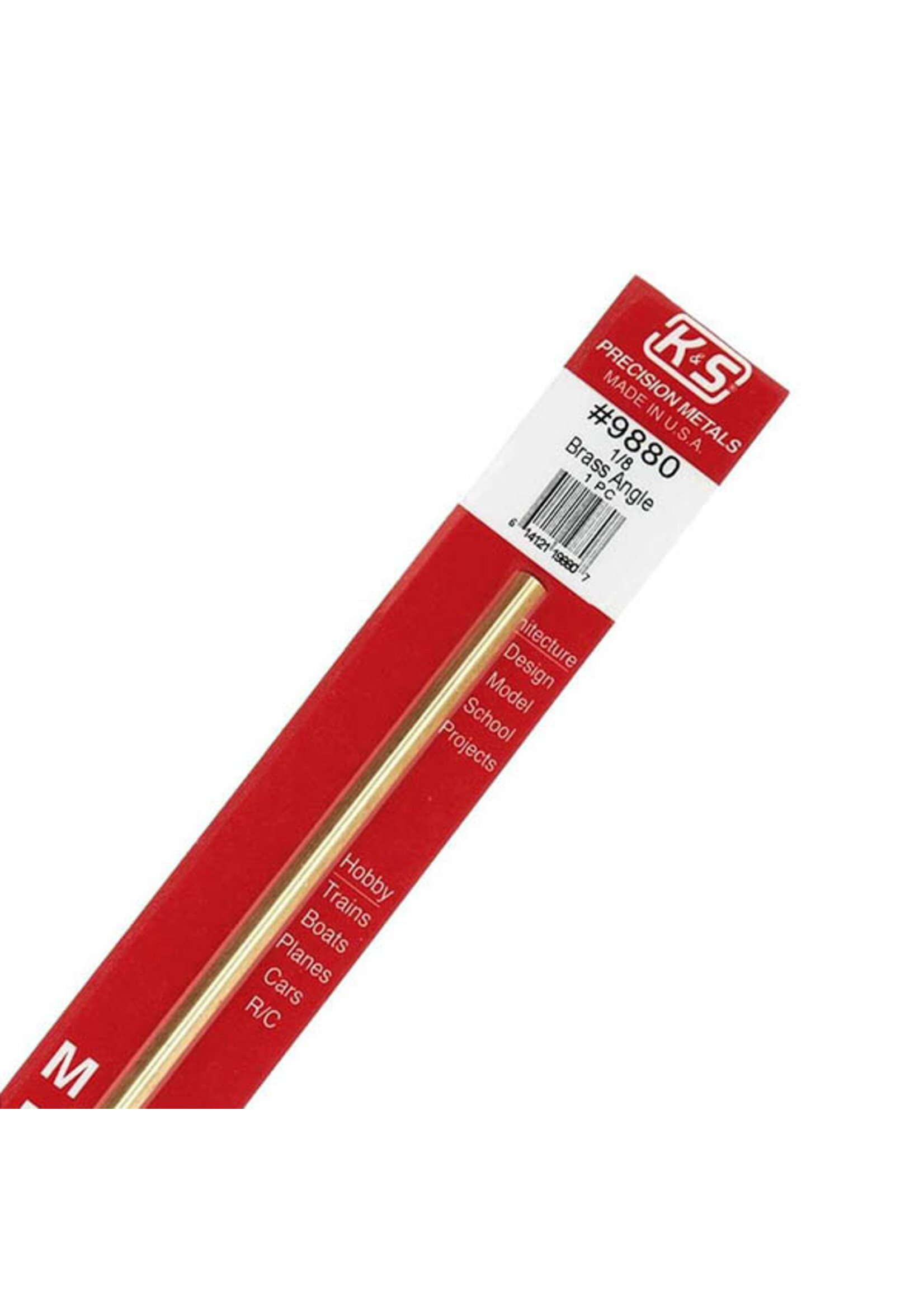 K&S Metals KSE9880 Brass Angle 1/8''