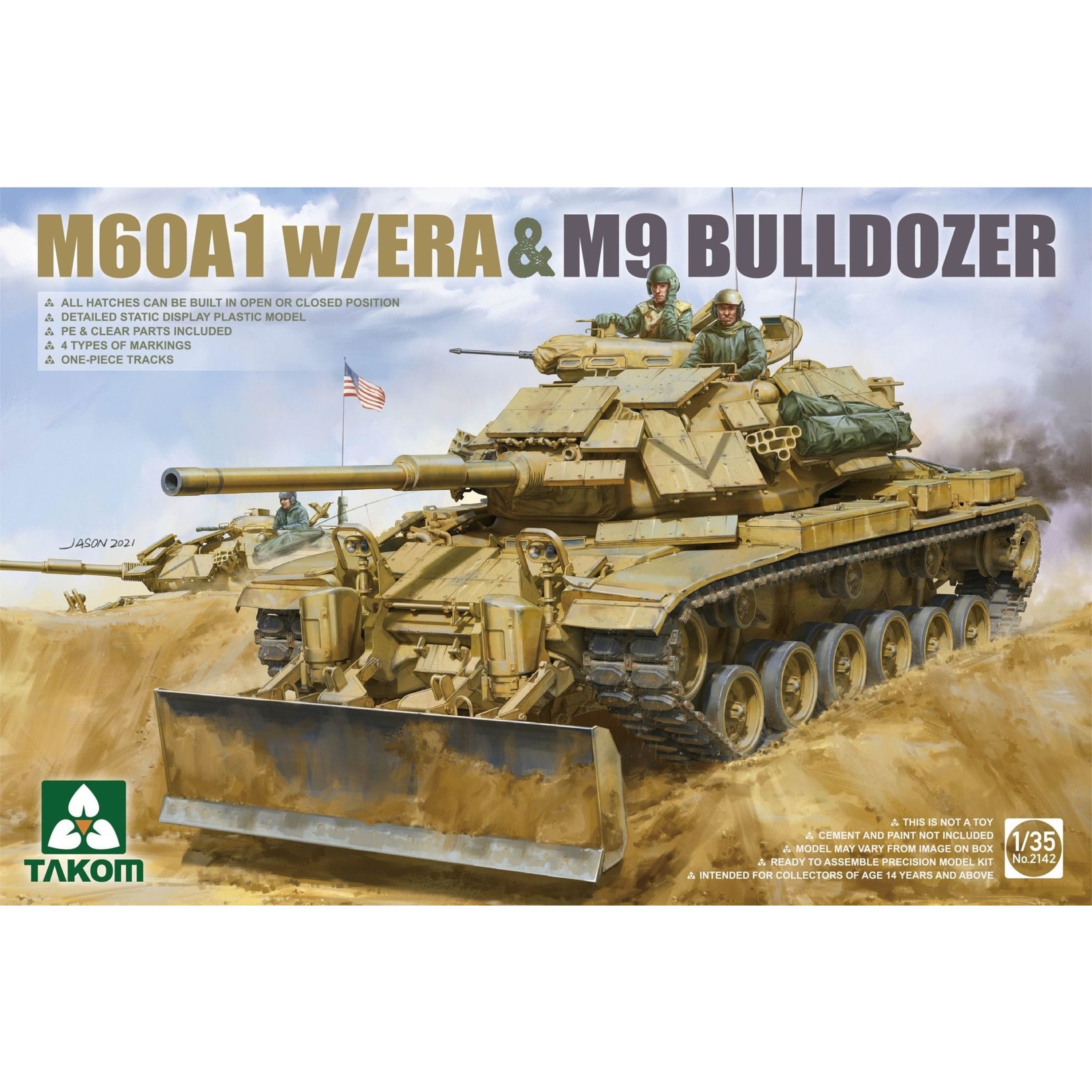 Takom TAK2142 M60A1 with ERA & M9 Bulldozer (1/35)
