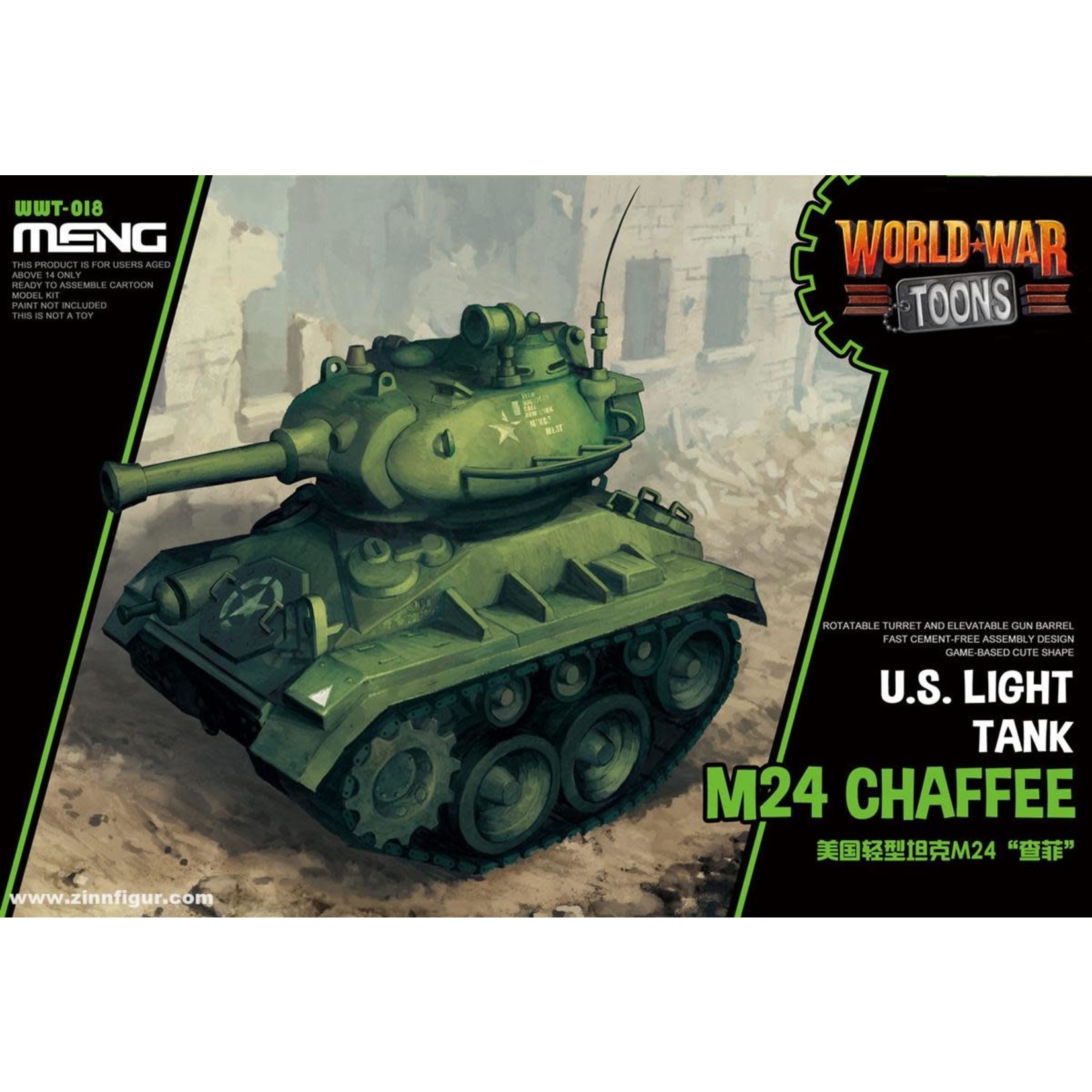 MENG MENGWWT018 US Light Tank M24 Chaffee World War Toons