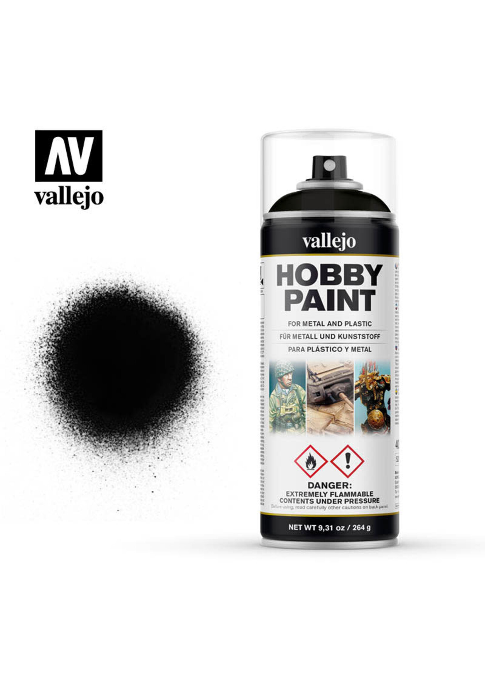 Vallejo VAL28012 Black Primer Aerosol (400ml)