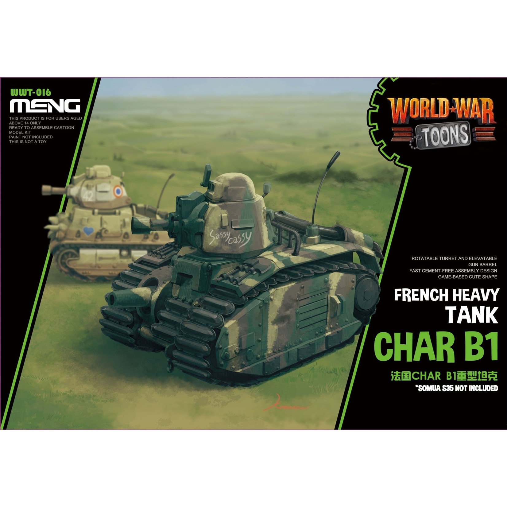 MENG MENGWWT016 French Heavy Tank Char B1 World War Toons