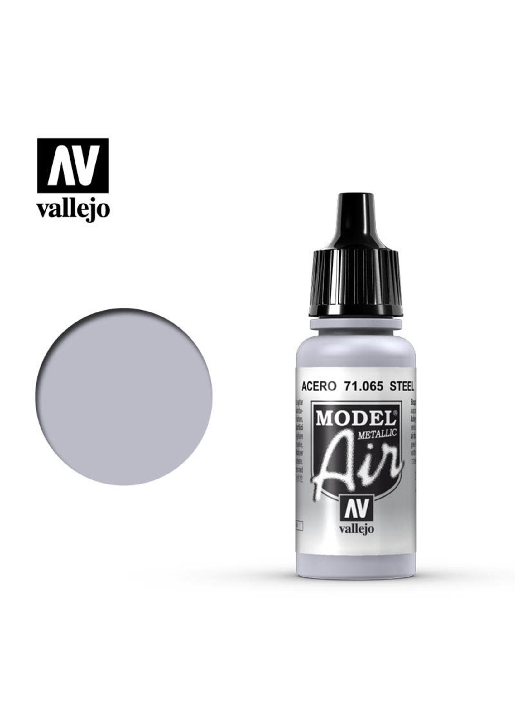 Vallejo VAL71065 Model Air Steel Metallic (17ml)