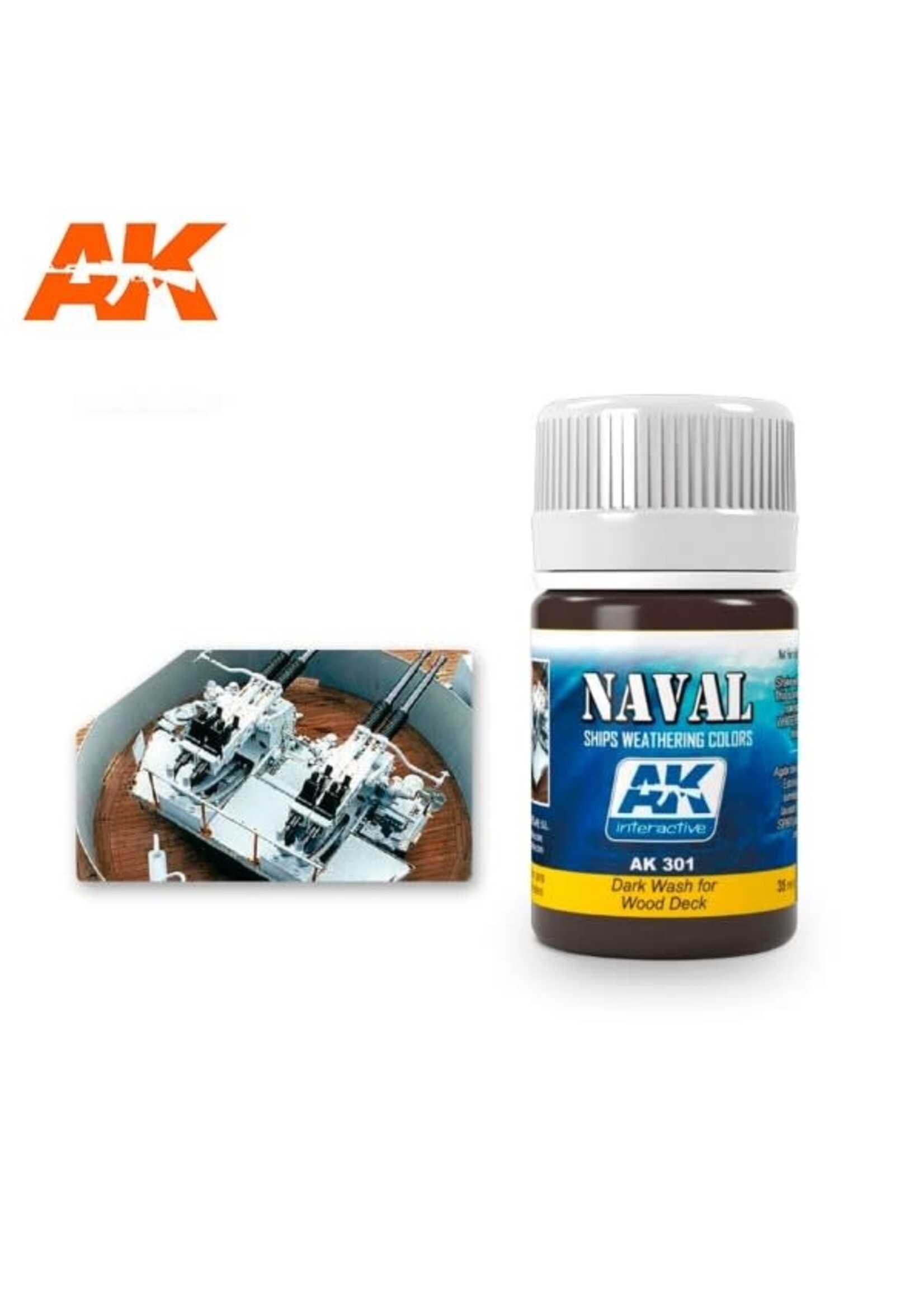 AK Interactive AK-301 Dark Wash For Wood Decks (35ml)