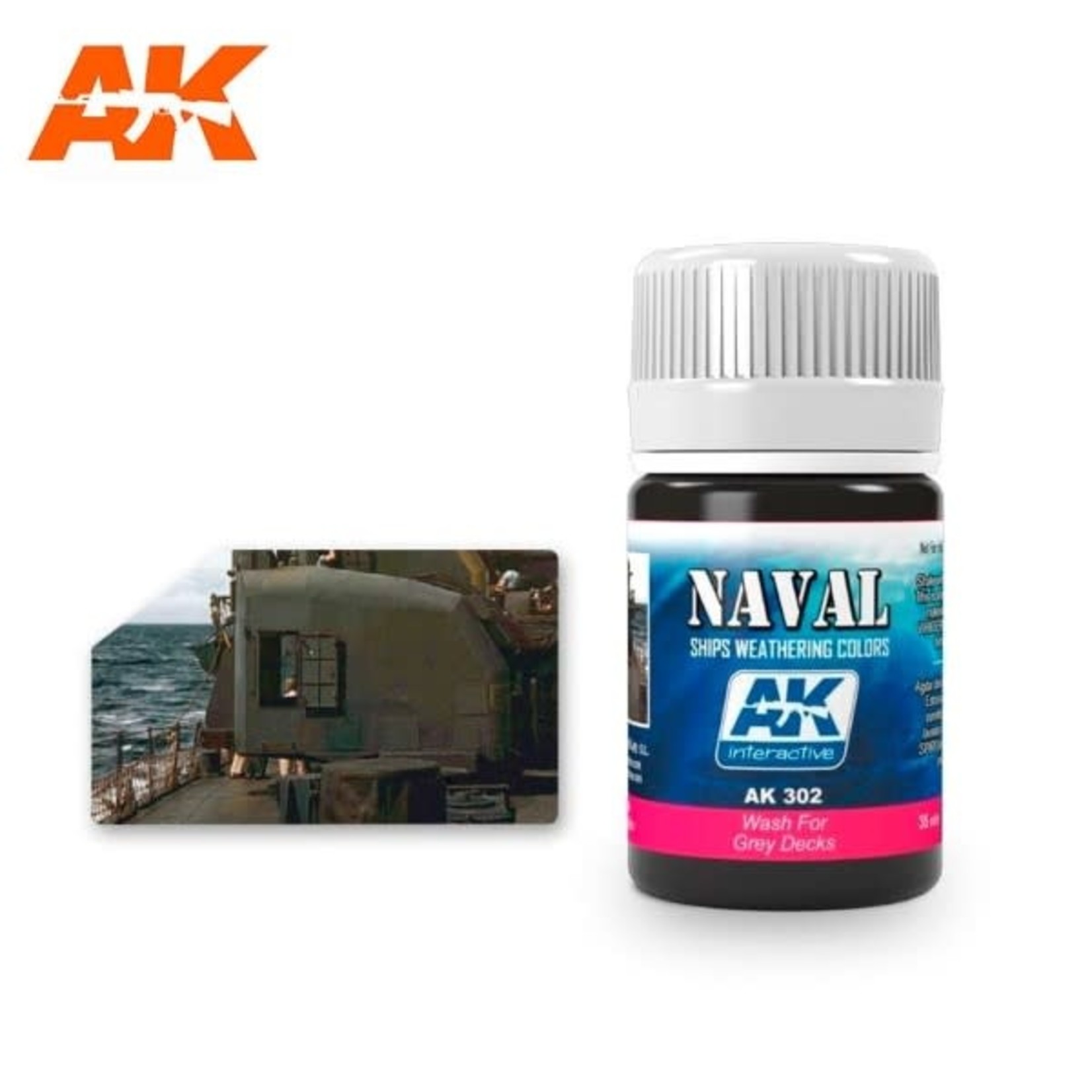 AK Interactive AK-302 Wash For Grey Decks (35ml)