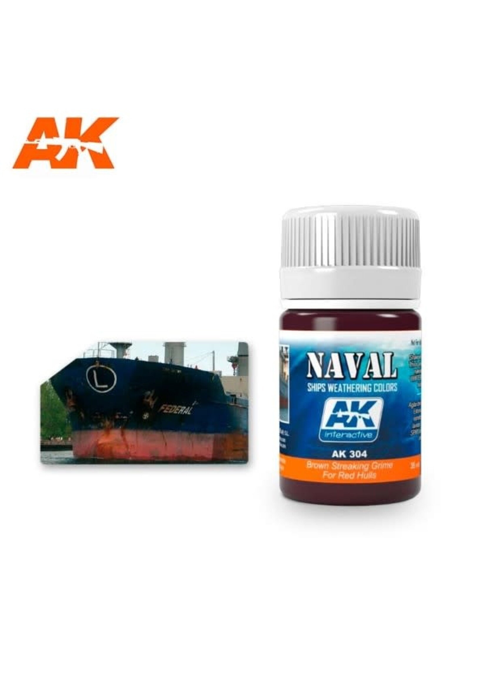 AK Interactive AK-304 Brown Streaking Grime For Red Hulls (35ml)