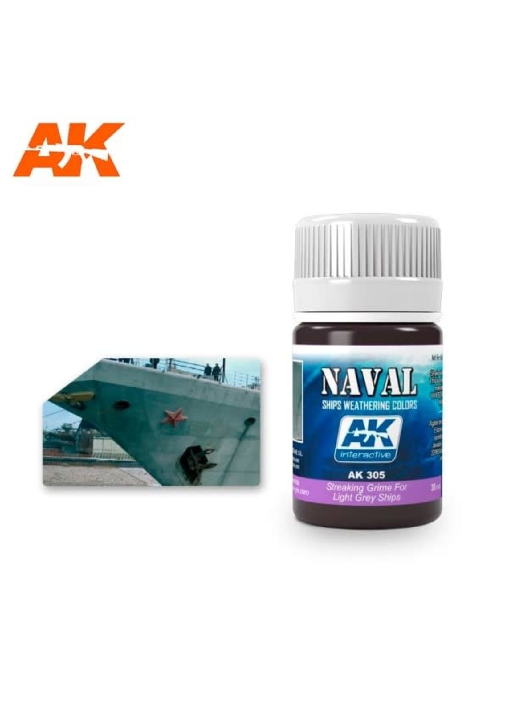 AK Interactive AK-305 Streaking Grime For Light Grey Ships (35ml)
