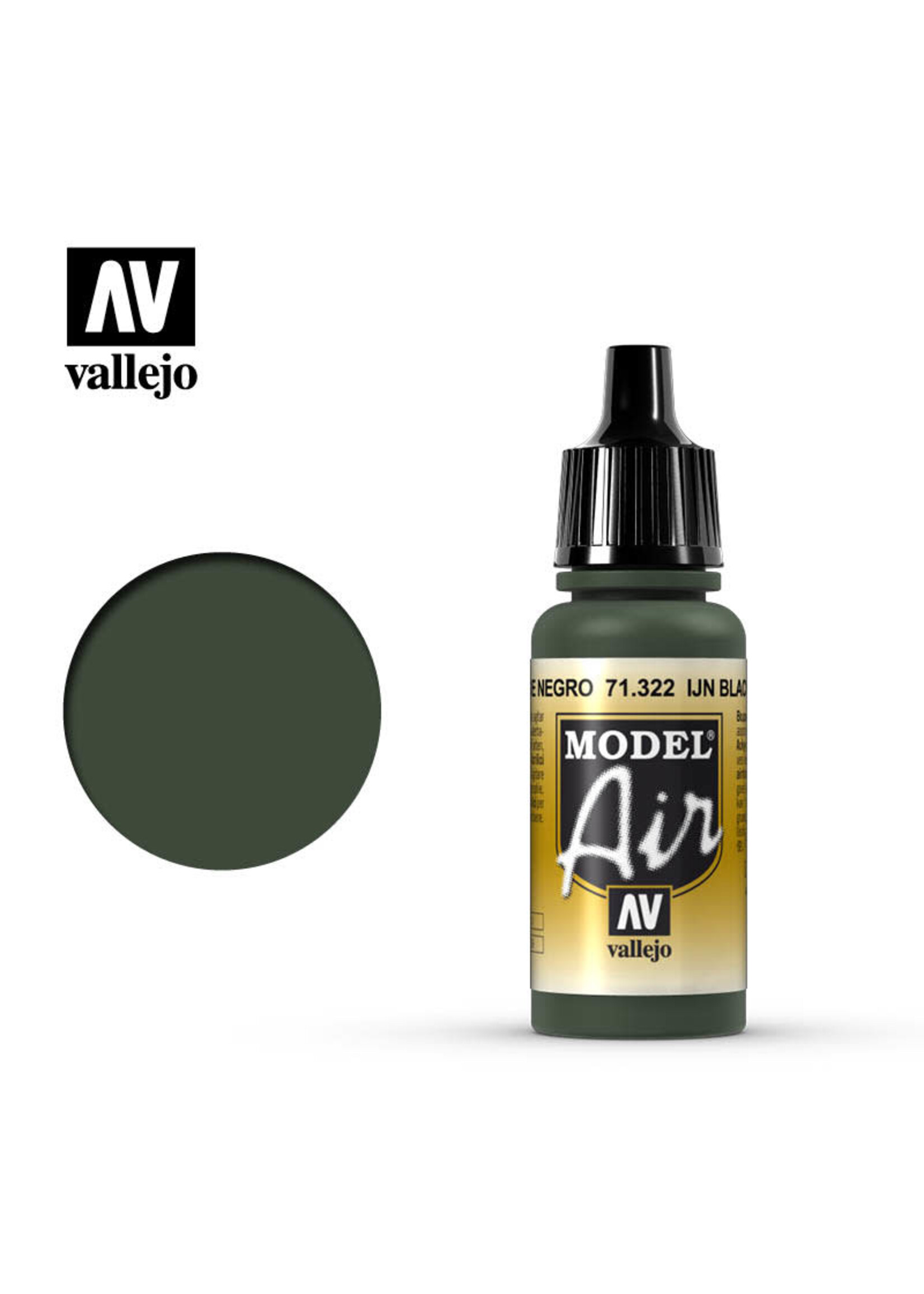 Vallejo VAL71322 Model Air IJN Black Green (17ml)