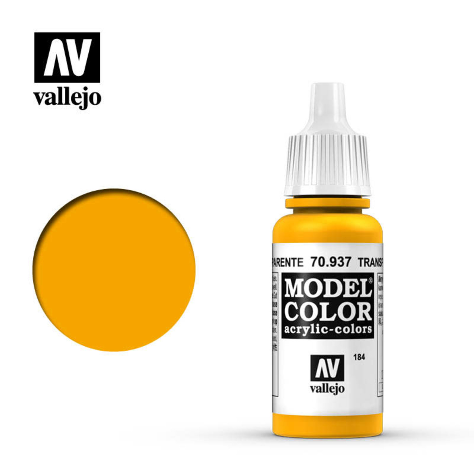 Vallejo VAL70937 Model Color 184 Transparent Yellow (17ml)