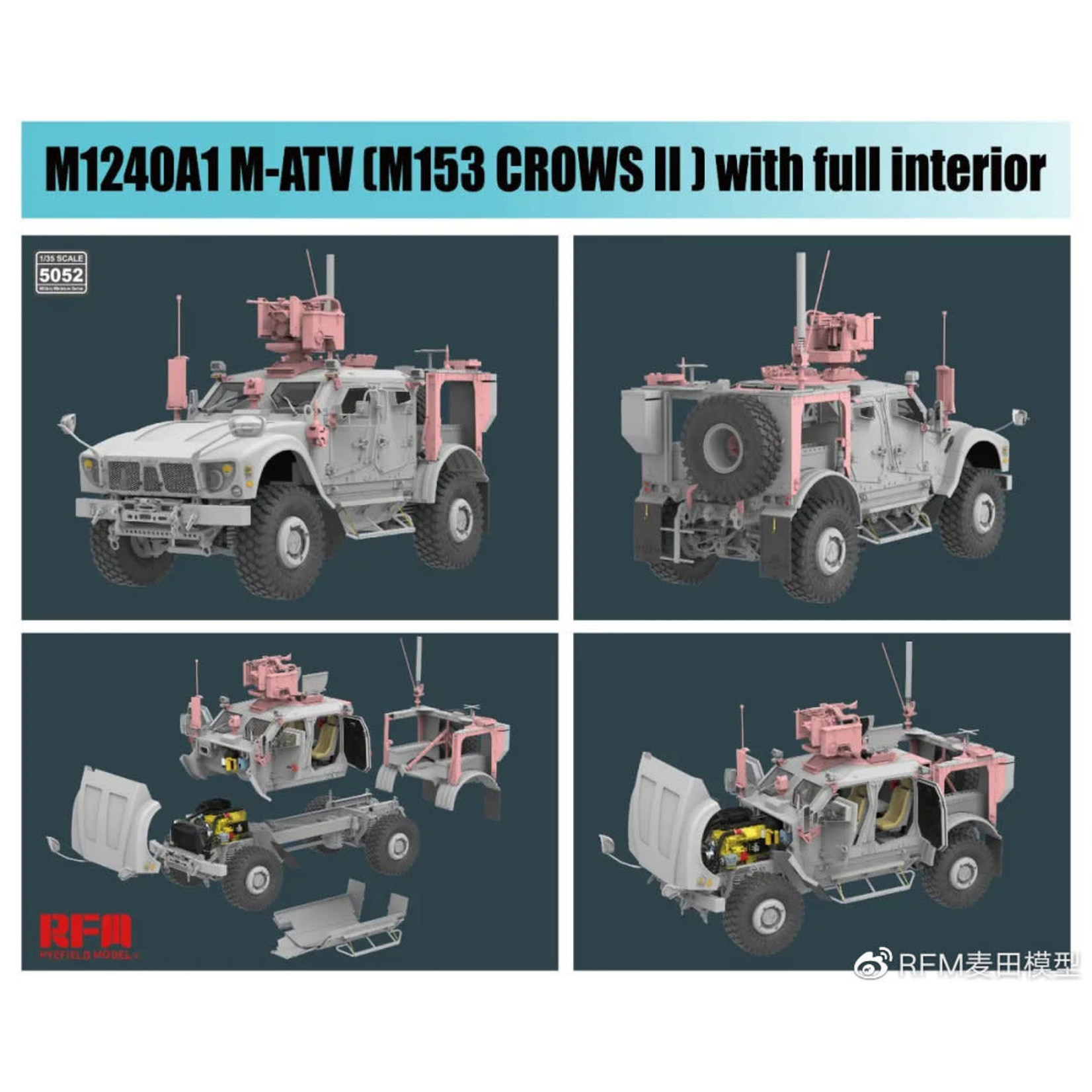 Rye Field Model RFMRM5052 M1240A1 M-ATV M153 Crows II with Full Interior (1/35)