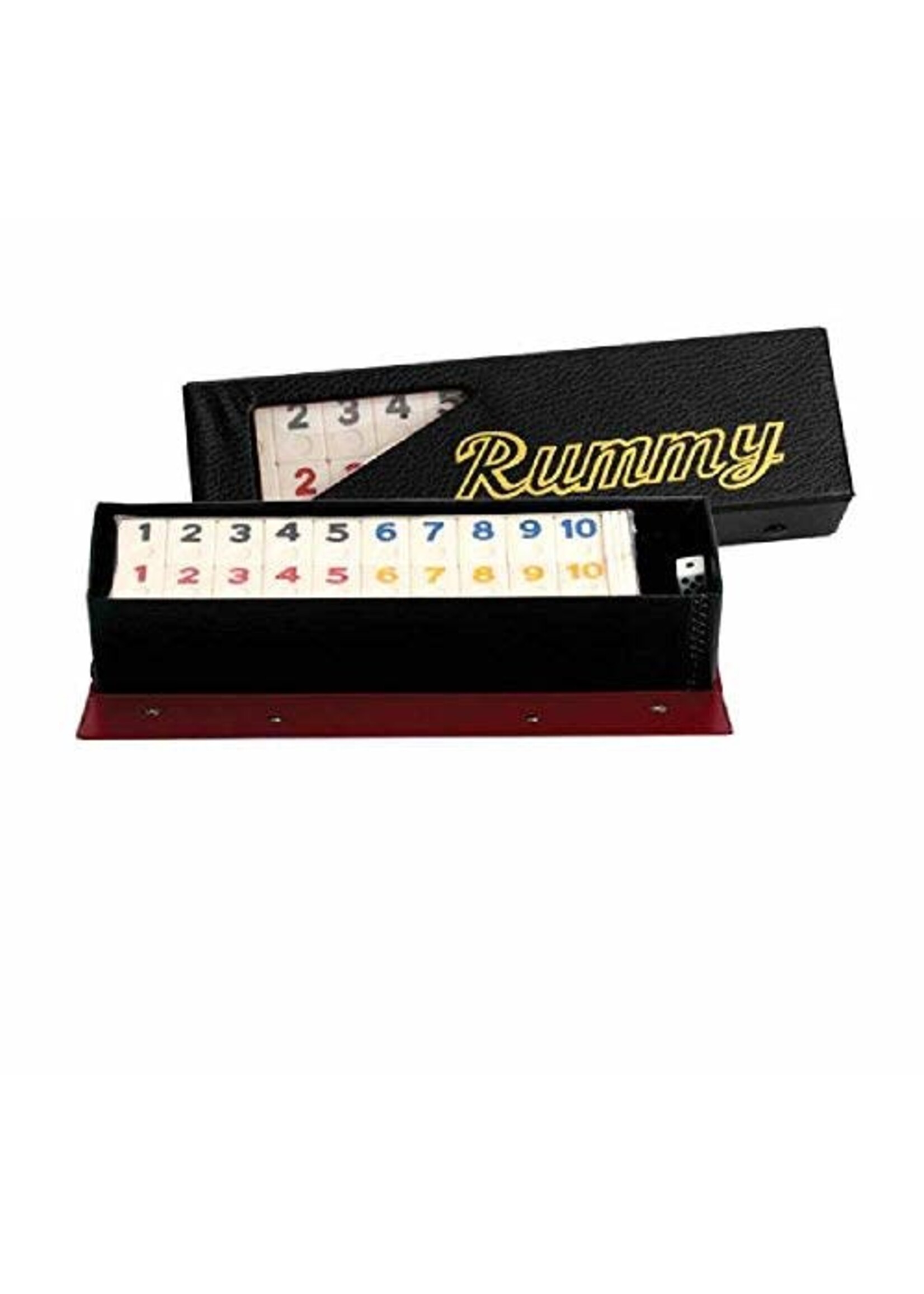 Rummy Black Vinyl Case with Wooden Racks