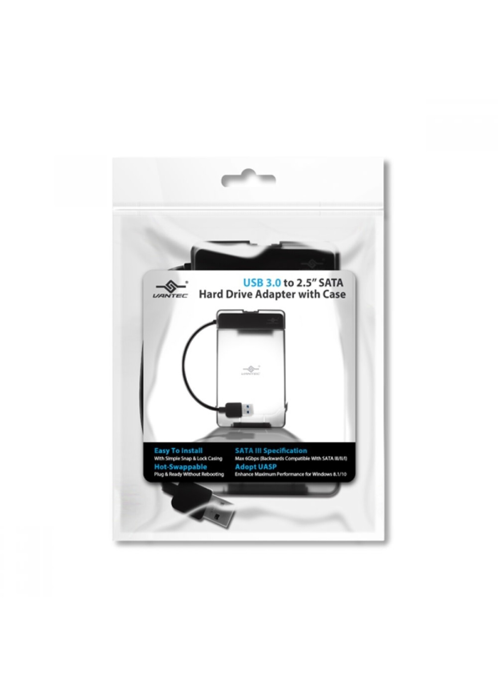 Vantec USB3 to 2.5 SATA Hard Drive Adapter with Case