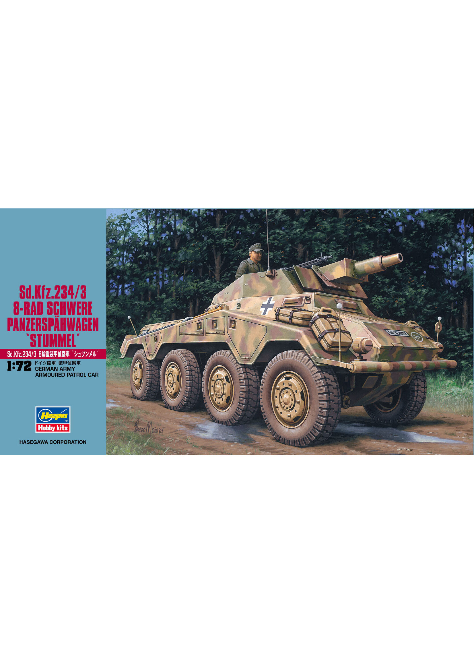 Hasegawa ***HSGWA31154 Sd.Kfz.234/3 8-Rad Schwere Panzerspahwagen Stummel (1/72)