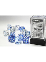 Chessex Dice 16mm 27666 12pc Nebula  Dark Blue/White