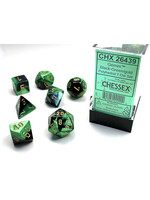 Chessex Dice RPG 26439 7pc Gemini Black-Green/Gold