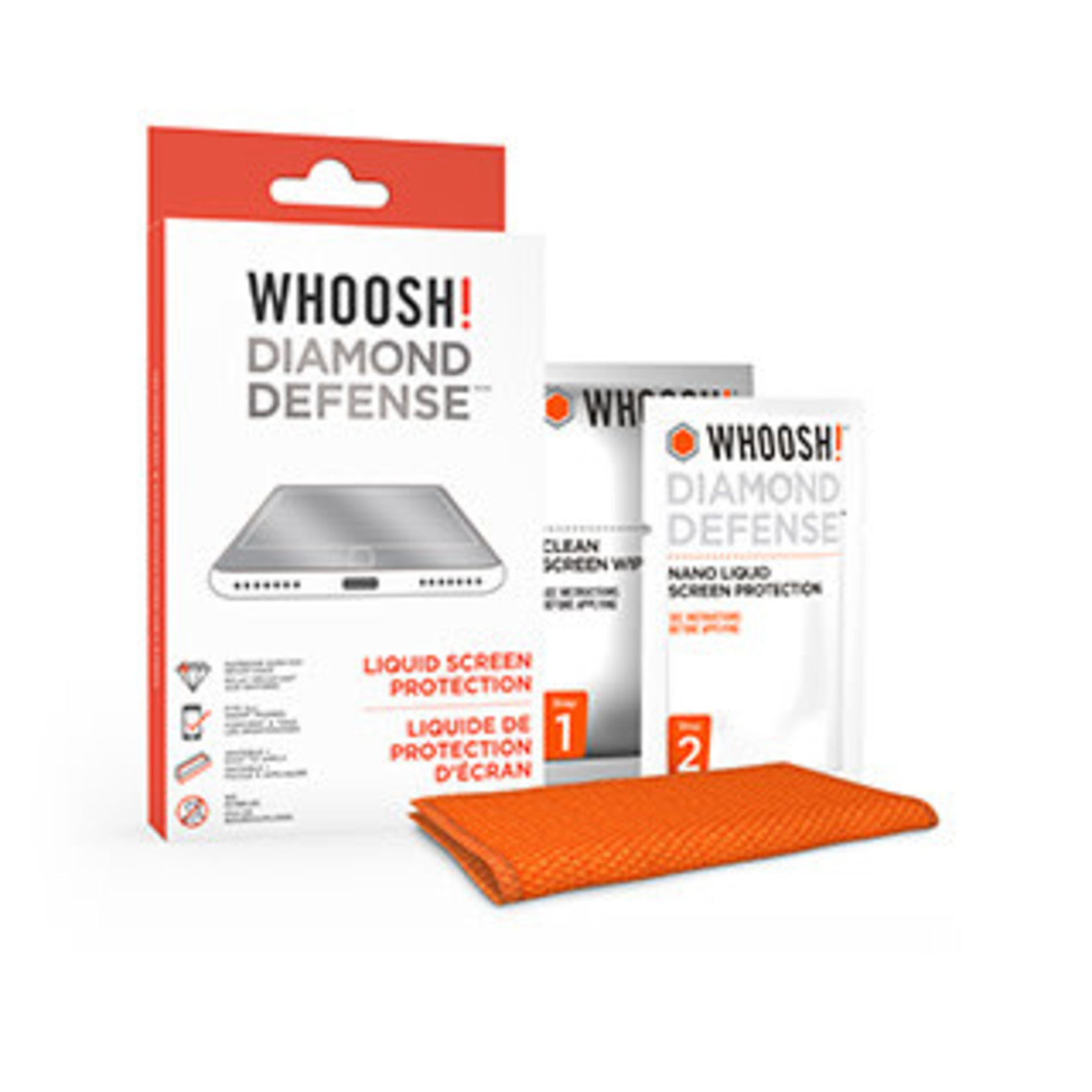 Whoosh! Diamond Defense Liquit Nano Screen Protection with Cloth