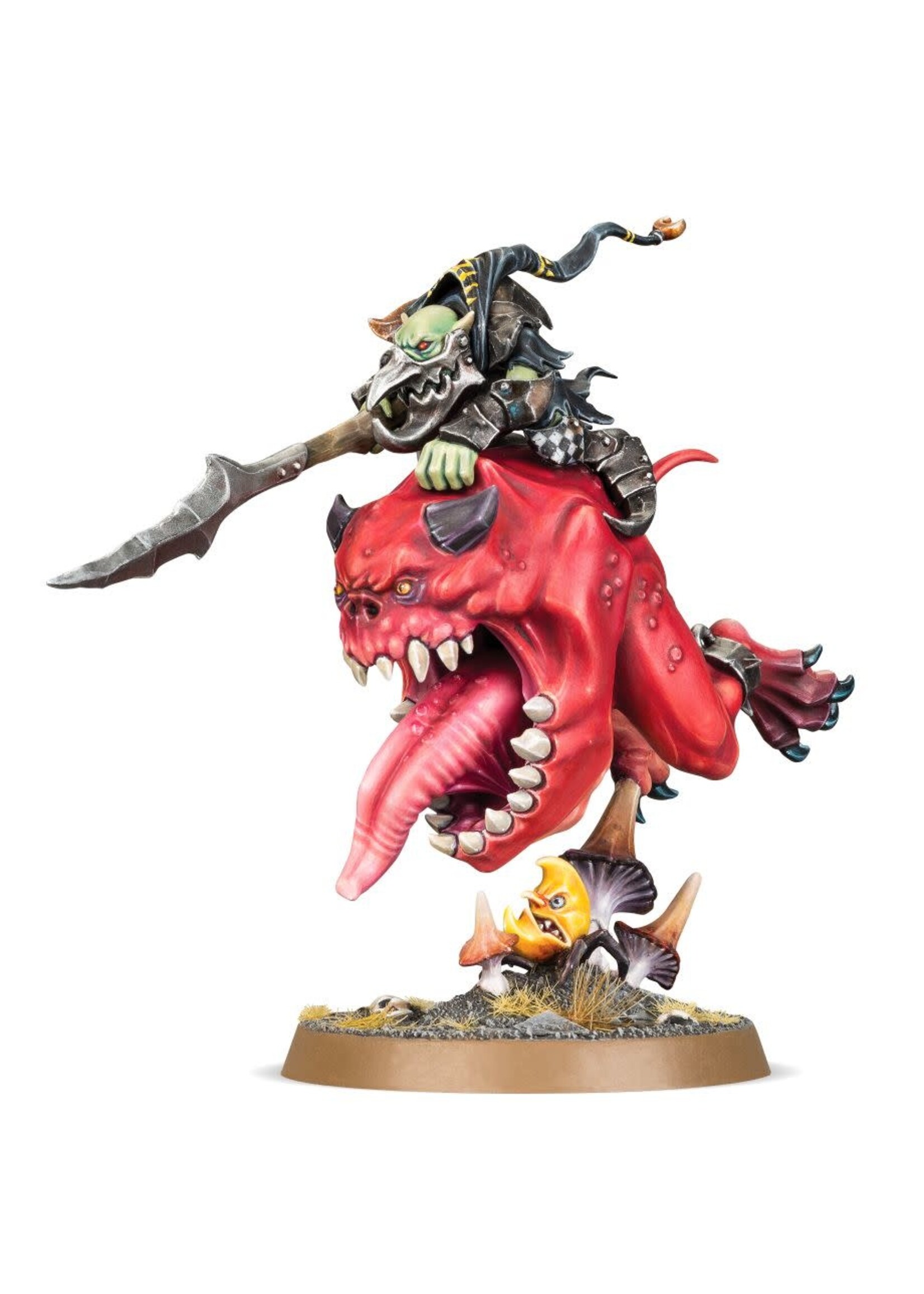 AoS Gloomspite Gitz Loonboss on Giant Cave Squig