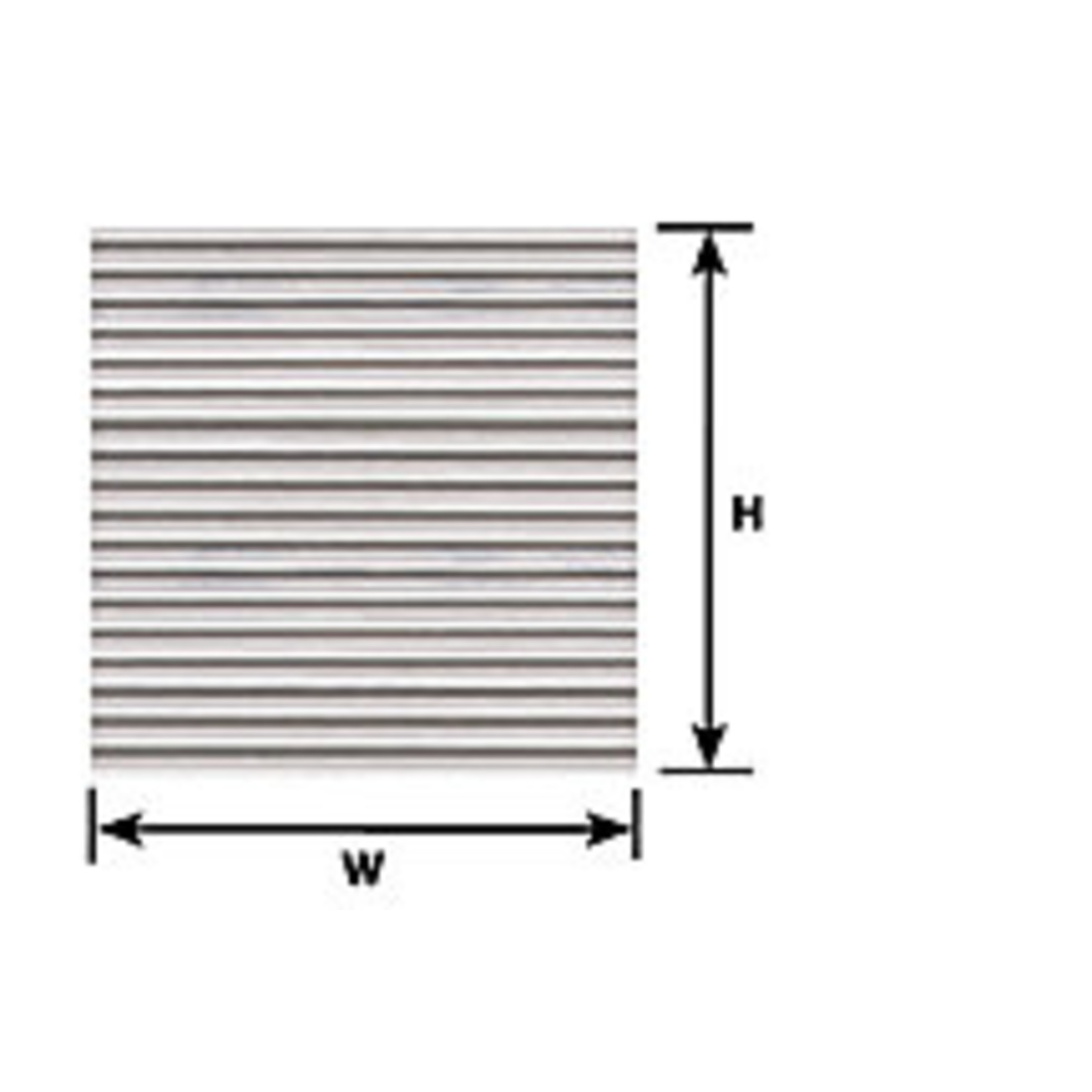 Plastruct PLA91509 HO Scale Corrugated Siding Sheet