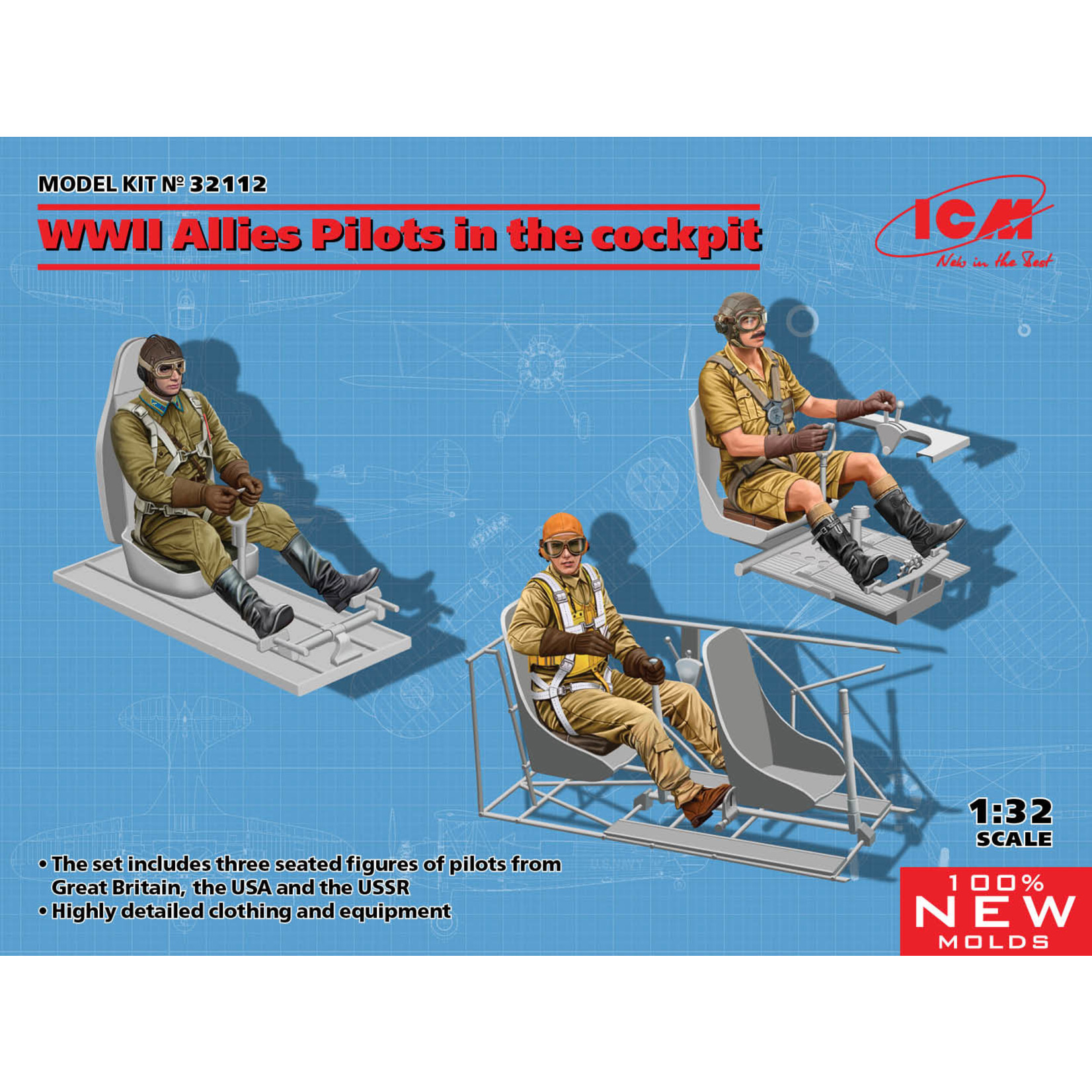 ICM ICM32112 WWII Allies Pilots in the Cockpit (1/32)