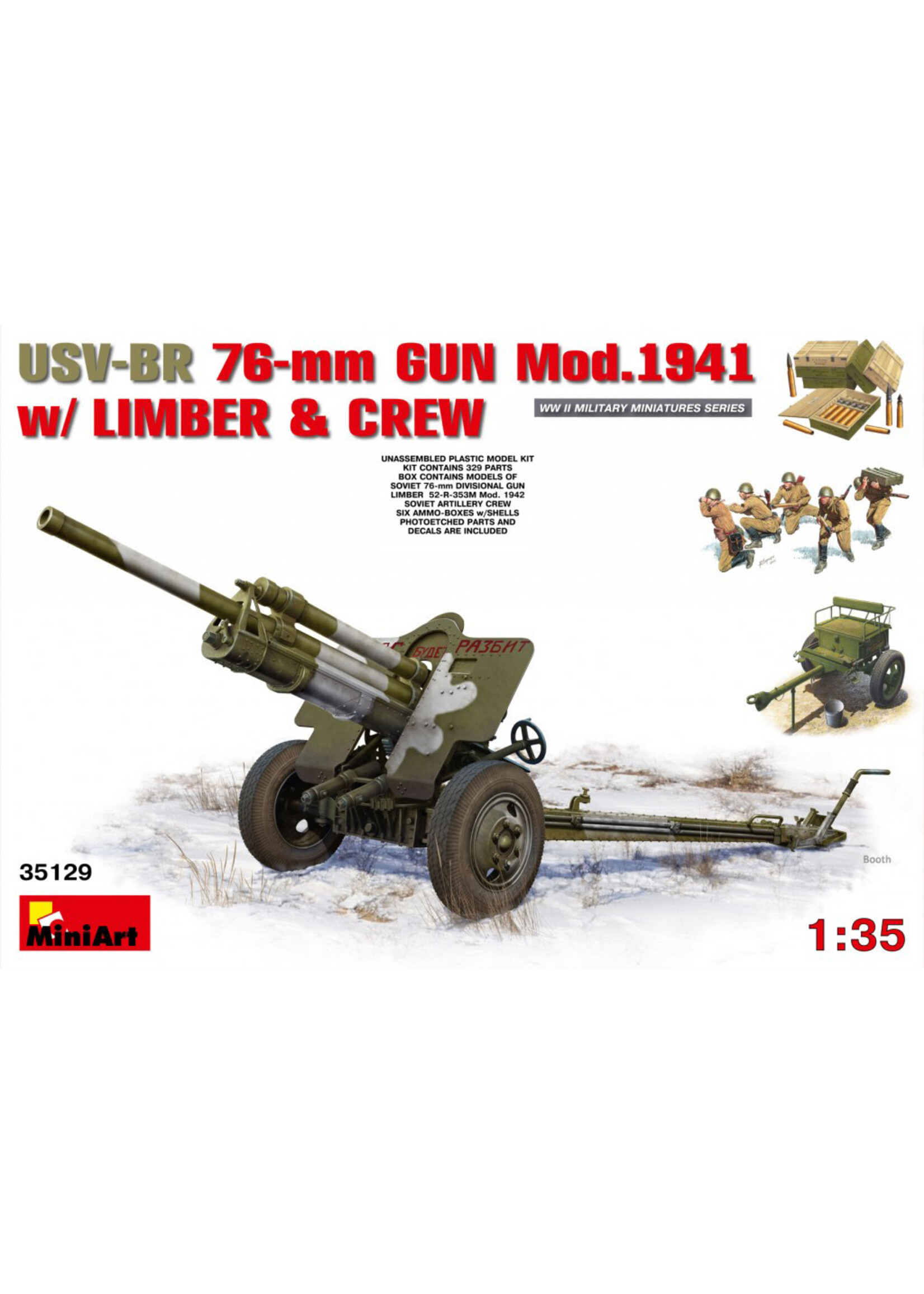 MiniArt ***MIART35129 USV-BR 76mm Gun Mod.1941 with Limber & Crew (1/35)