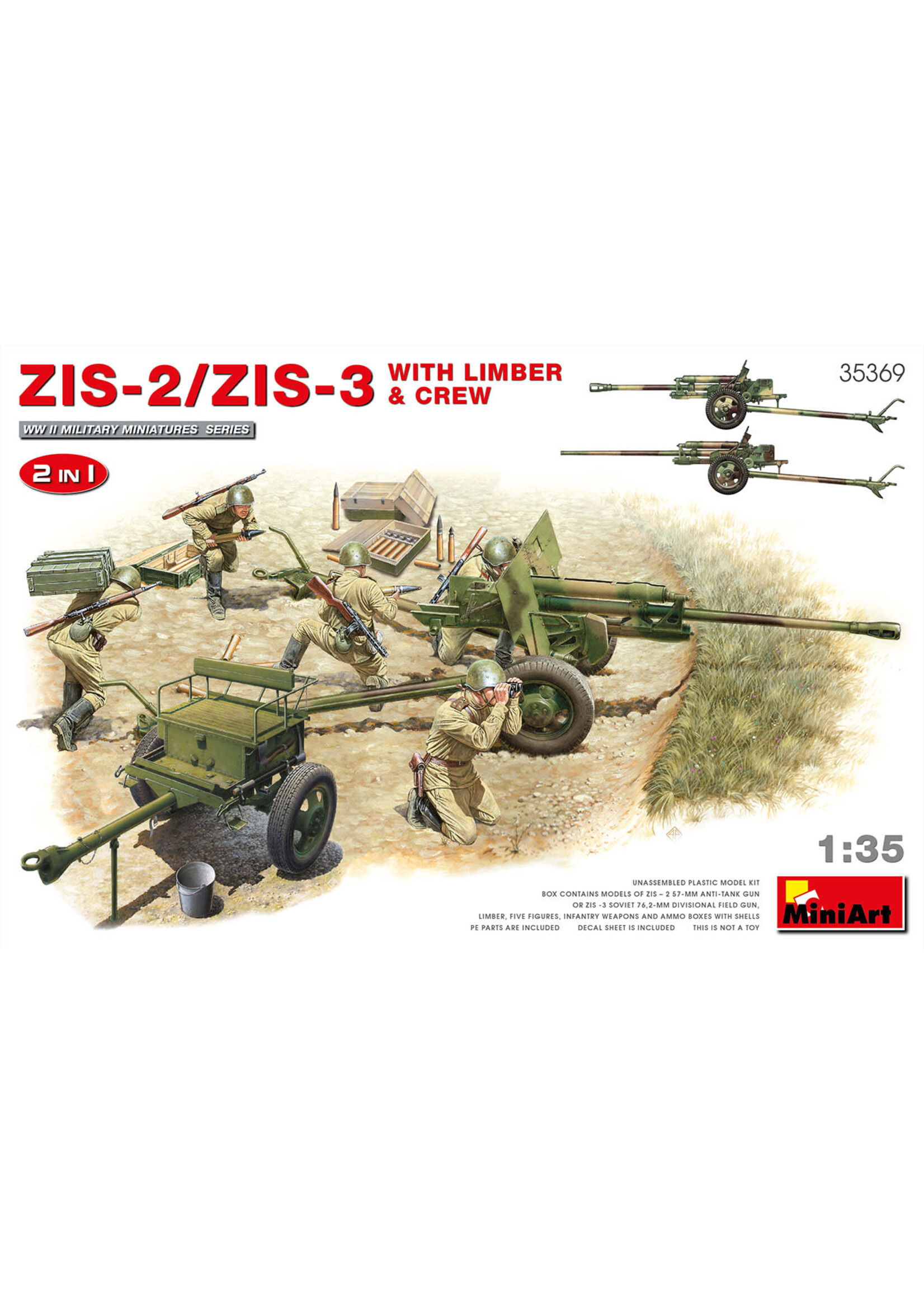 MiniArt ***zMIART35369 ZIS-2/ZIS-3 with Limber & Crew (1/35)