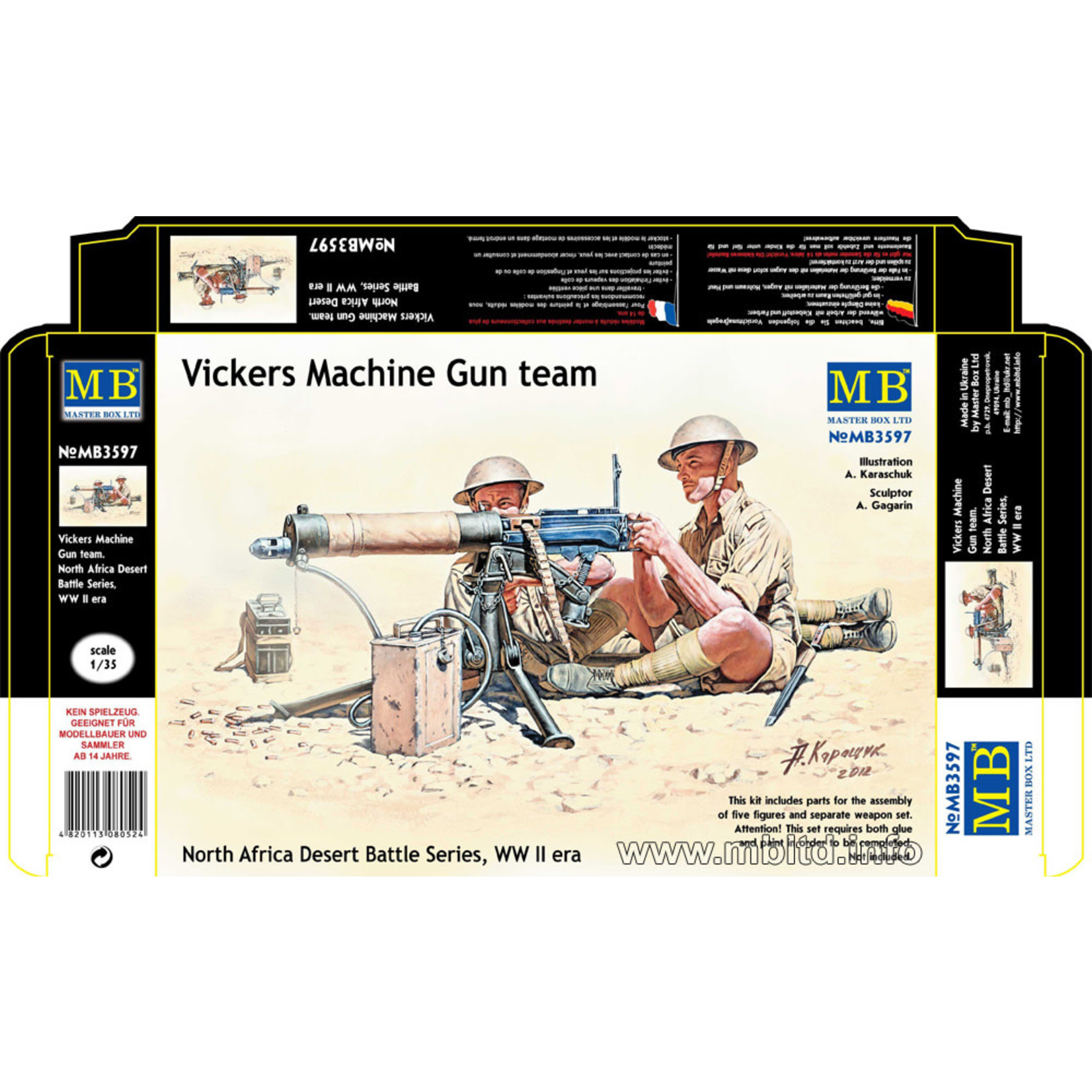 Master Box MSTBX3597 Vickers Machine Gun Team North Africa (1/35)