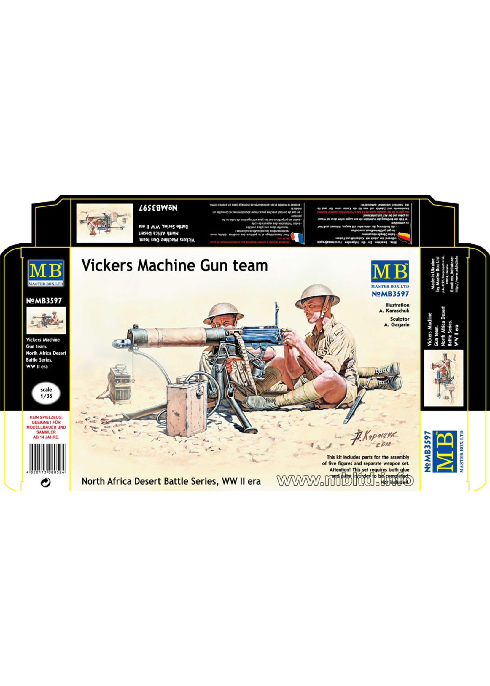 Master Box ***zMSTBX3597 Vickers Machine Gun Team North Africa (1/35)